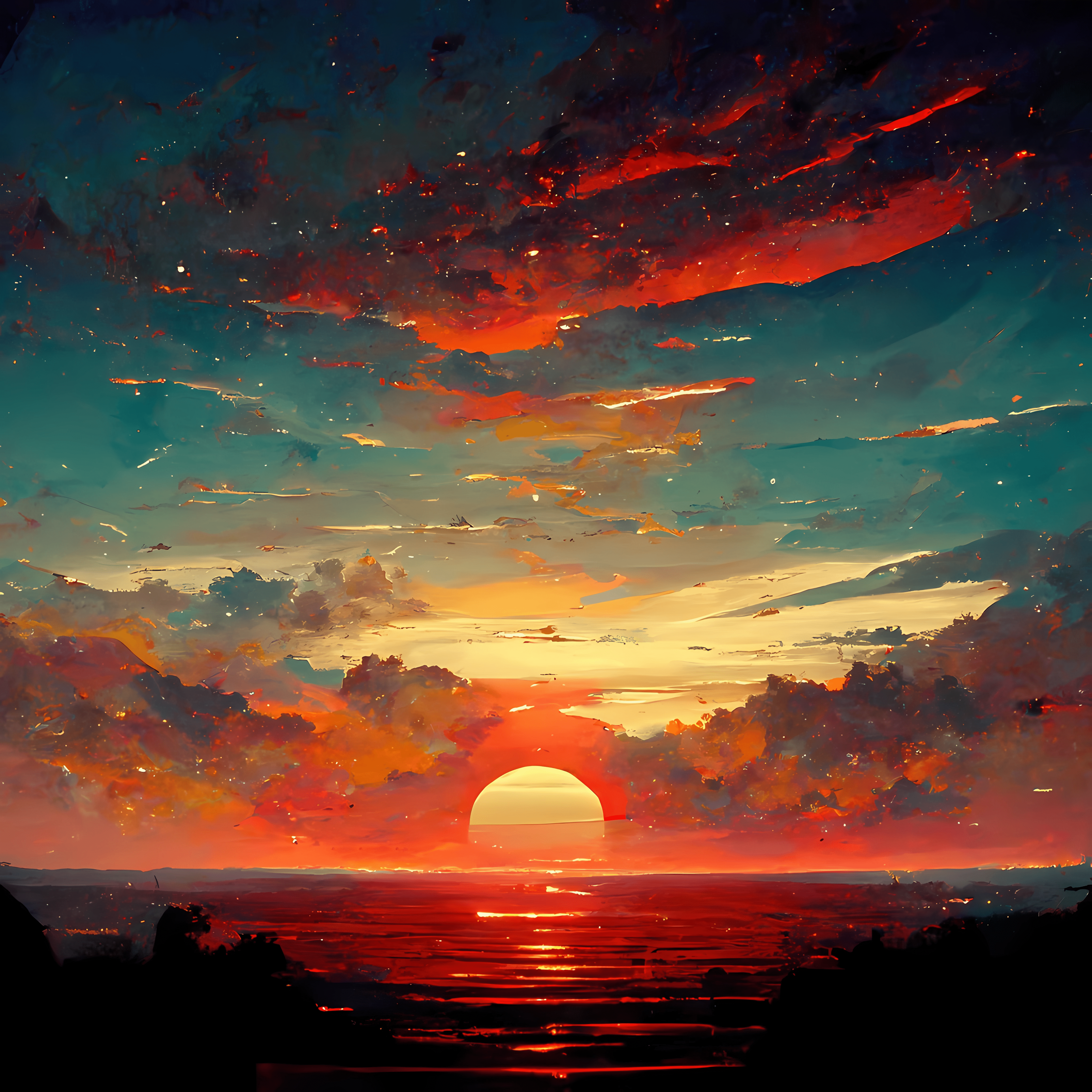 4096x4096 Wallpaper Water, Cloud, Atmosphere, Afterglow, Nature, Background Free Image