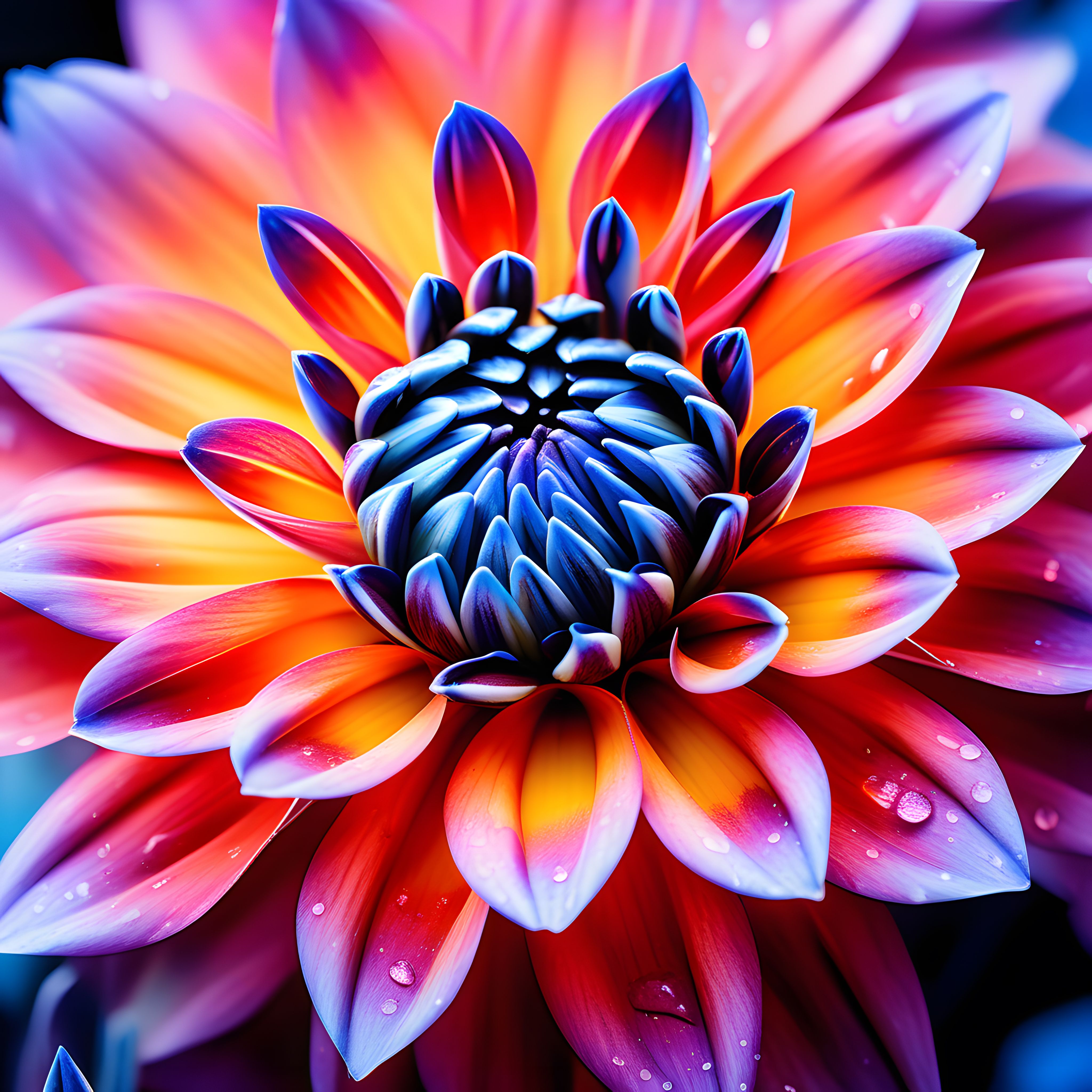 4096x4096 Dahlia flower Wallpaper 4K, AI art, Vibrant, Macro, Elegant