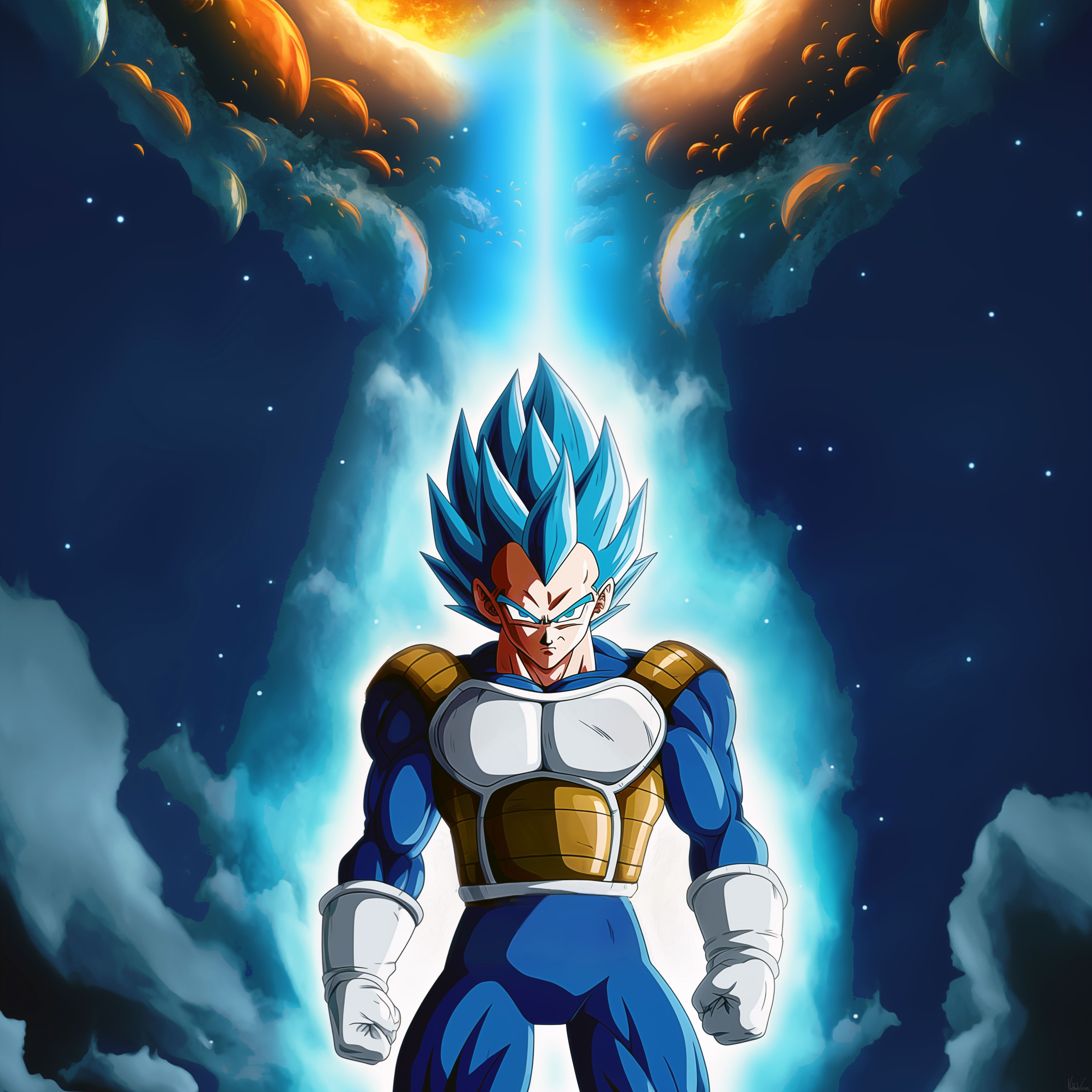 4096x4096 Vegeta Wallpaper 4K, Super Saiyan Blue