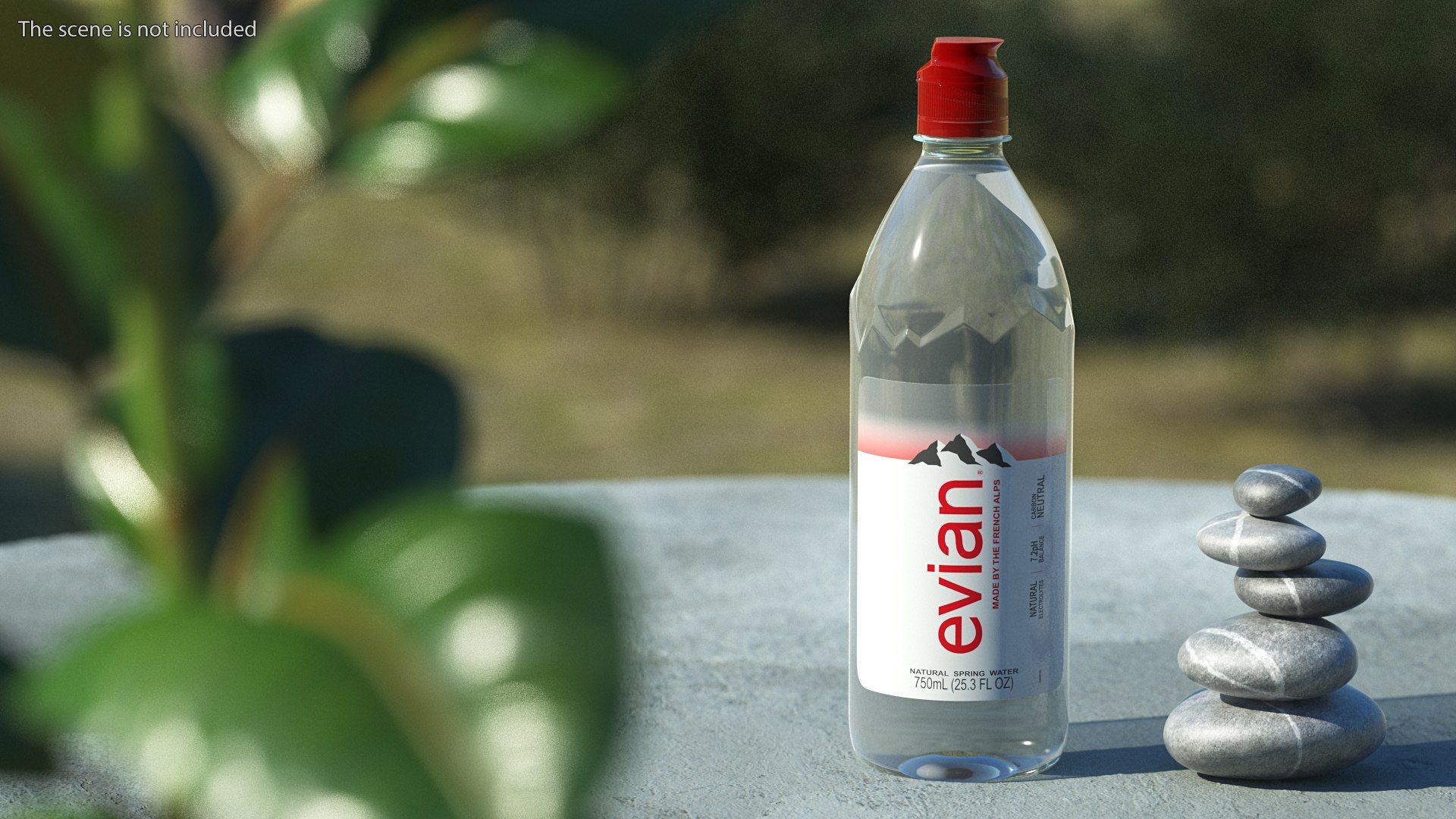 1920x1080 3D Evian Water 750ml Plastic Bottle