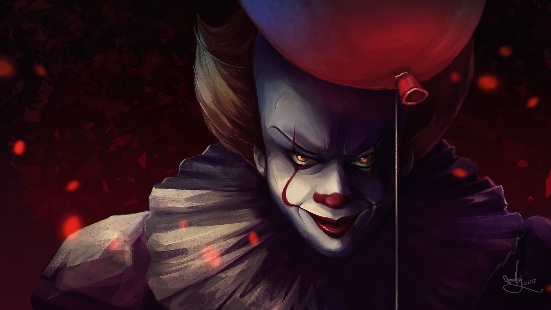 1920x1080 Desktop wallpaper: Pennywise (It), Balloon, Movie, It (2017), Clown 4K free download for PC. 874516