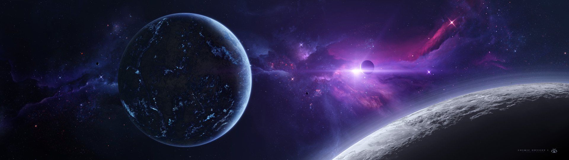1920x540 4K Ultra HD Sci Fi Planetary Vista By Gabriel Gajdosx2160
