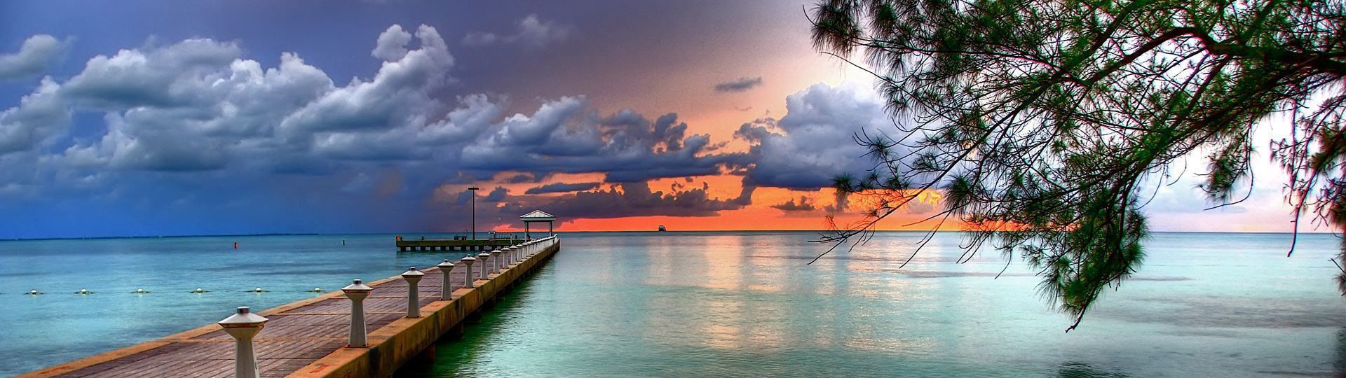 1920x540 The colourful wallpaper of the sky at Key West Florida