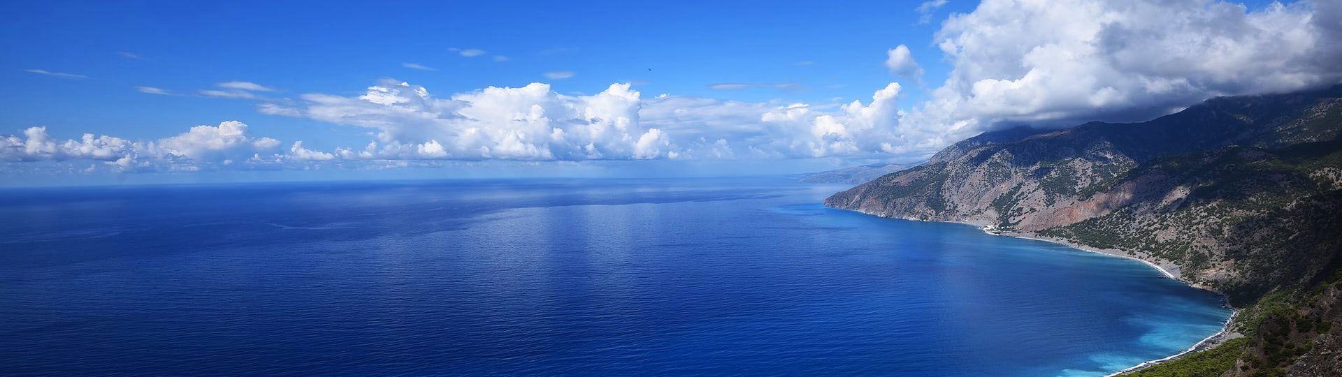 1920x540 Aerial view over the remarkable Crete island in Greece