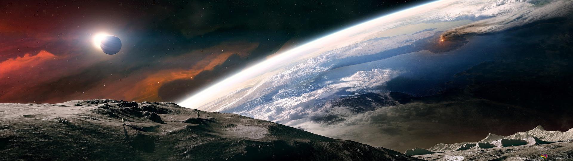 1920x540 Space Art 4K wallpaper download