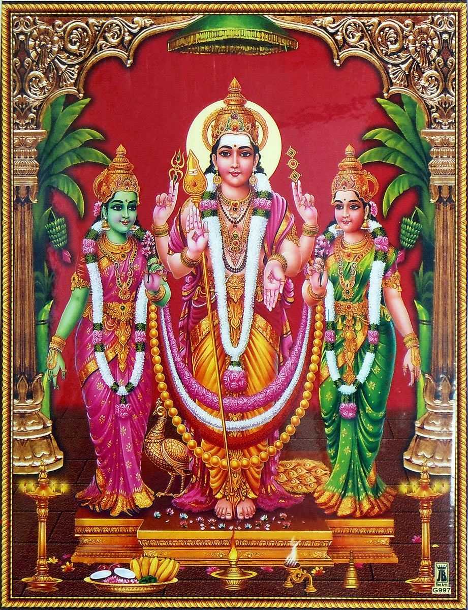 921x1200 Items matching with Lord Murugan, Valli and Devyani (nd76)