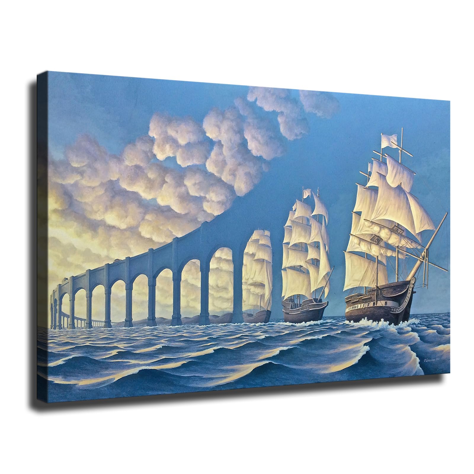 1600x1600 VhoMes Rob Gonsalves Sun Sets Sail Decorative Painting Art Poster Picture Modern Home Bedroom HD Print Poster Kitchen Office Decoration (Unframed, 24×32inch): Posters & Prints