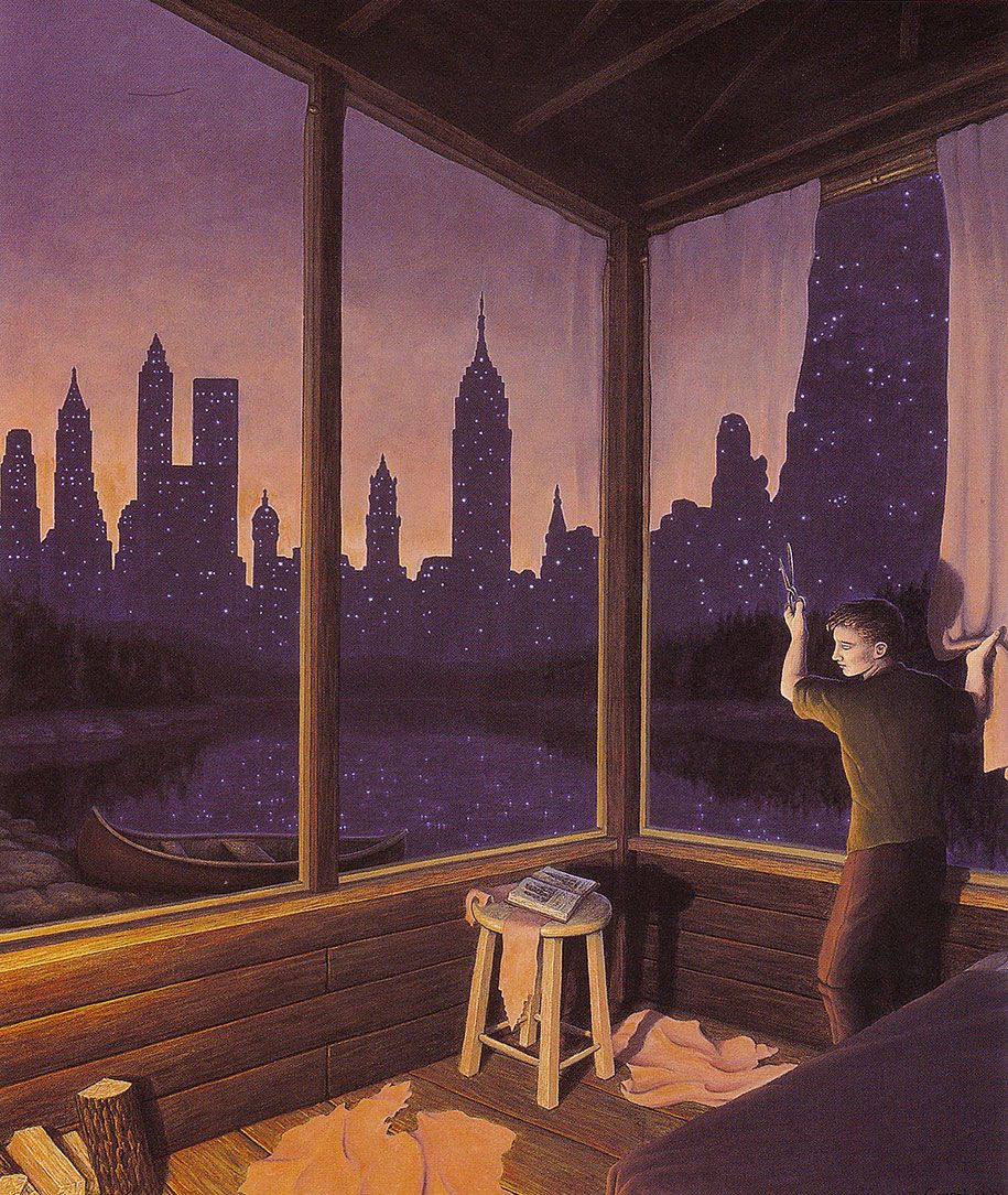 915x1084 Brushed Illusions: The Paintings of Rob Gonsalves Yellow Sparrow