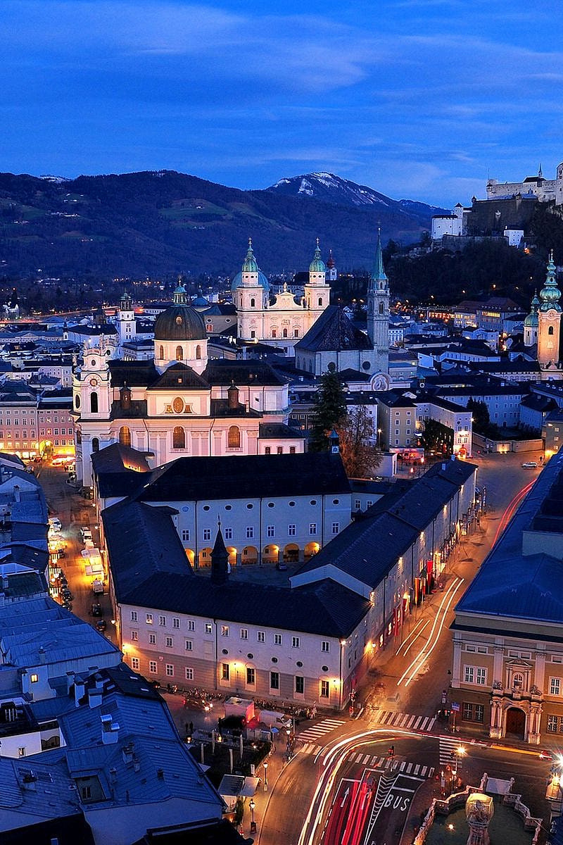 800x1200 Salzburg, Austria, Night, Top View, Streets, Buildings iPhone 4s 4 For Parallax Background, HD phone wallpaper