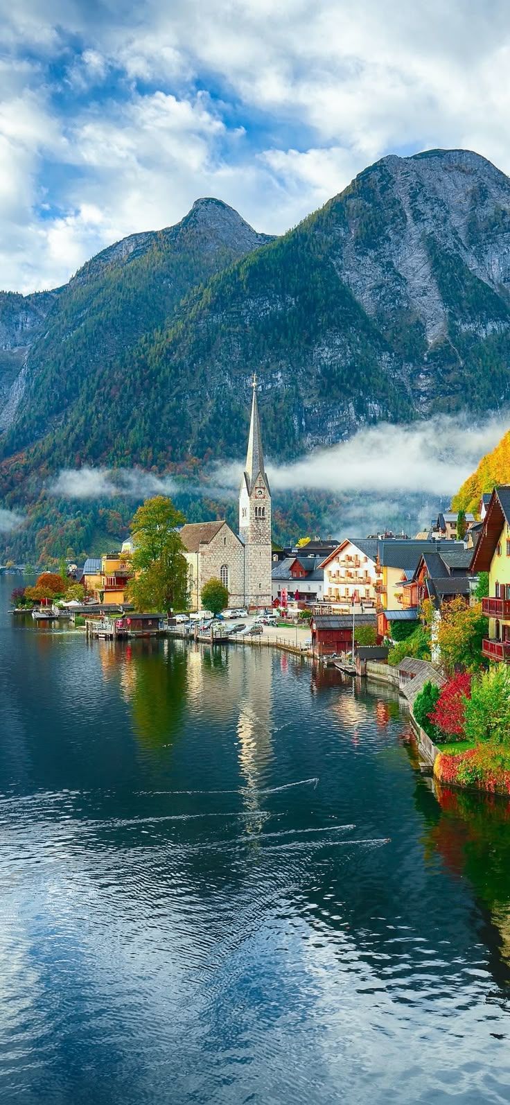 736x1594 Tranquil Town on the Water. Alpine village wallpaper hd, Most beautiful villages in switzerland, Mountain