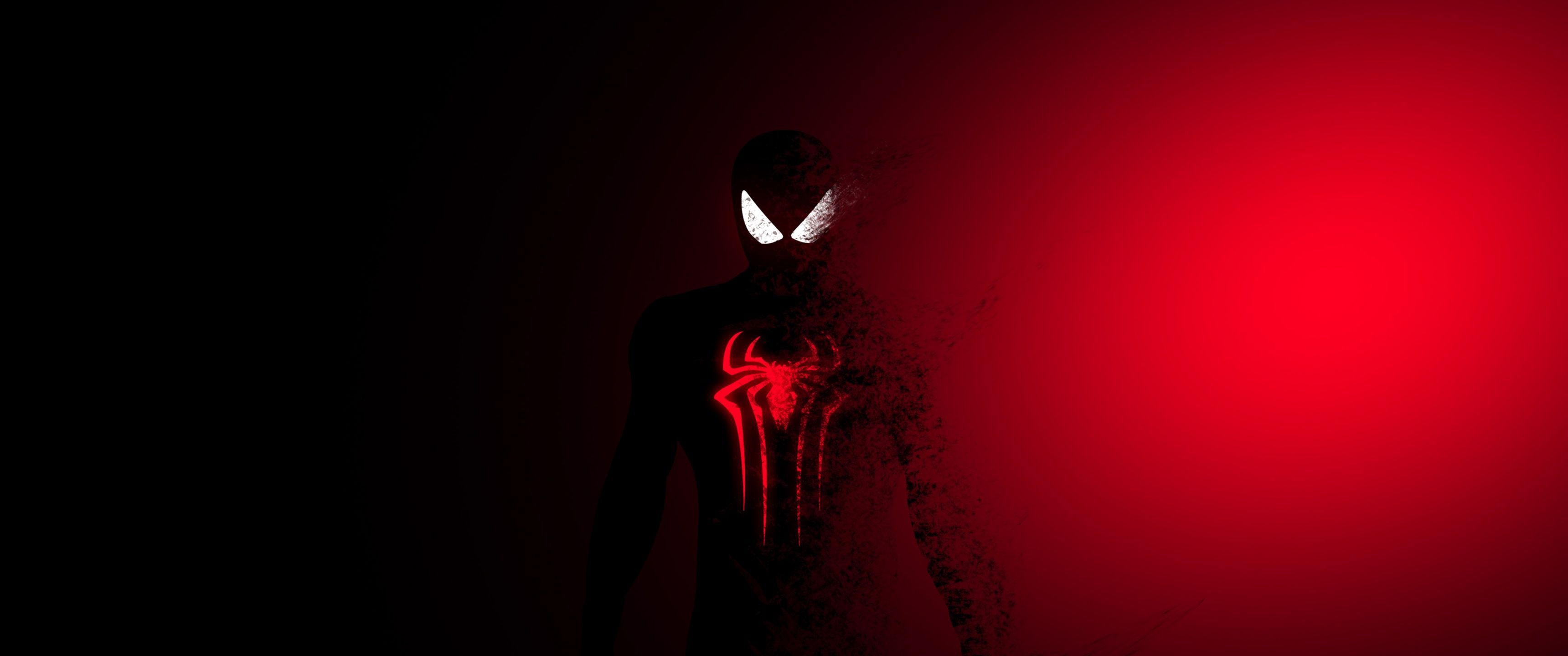 3440x1440 Spider Man Dark Red 4K Wallpaper