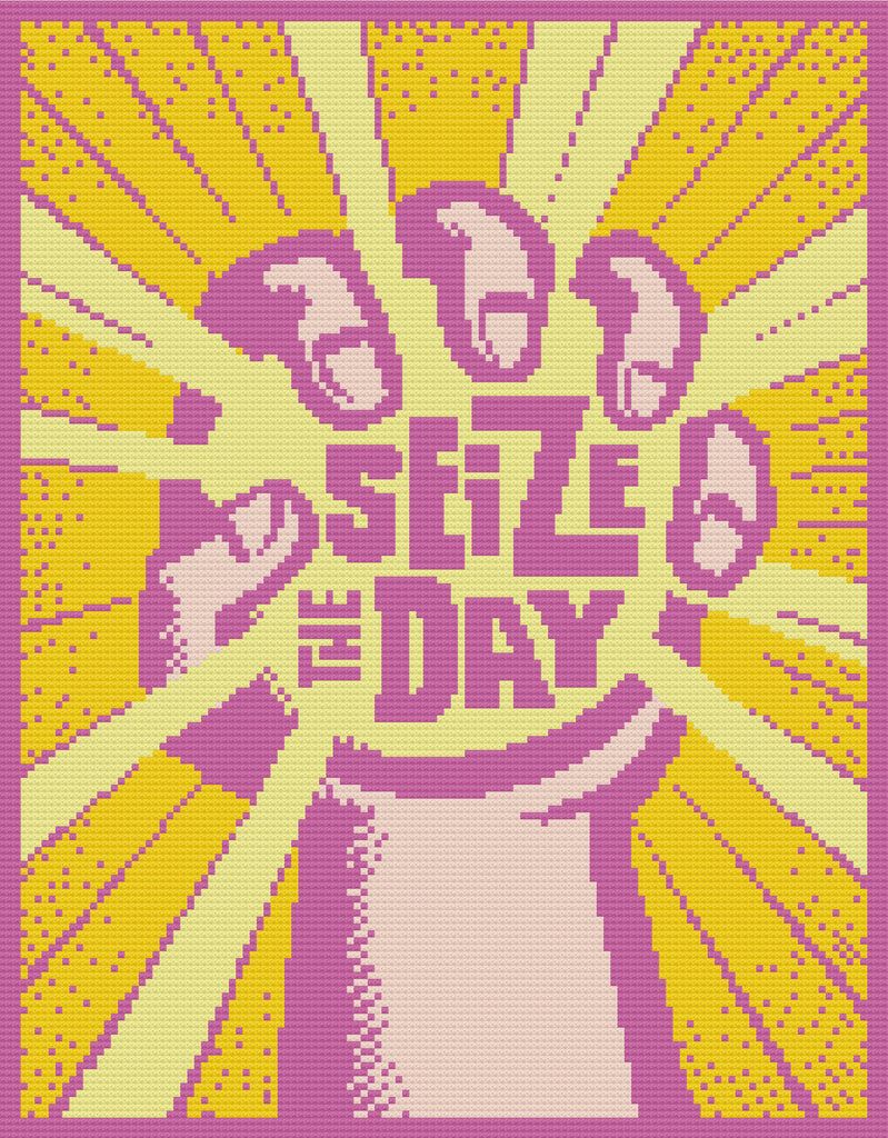 799x1024 Seize the Day' Motivational Cross Stitch Pattern