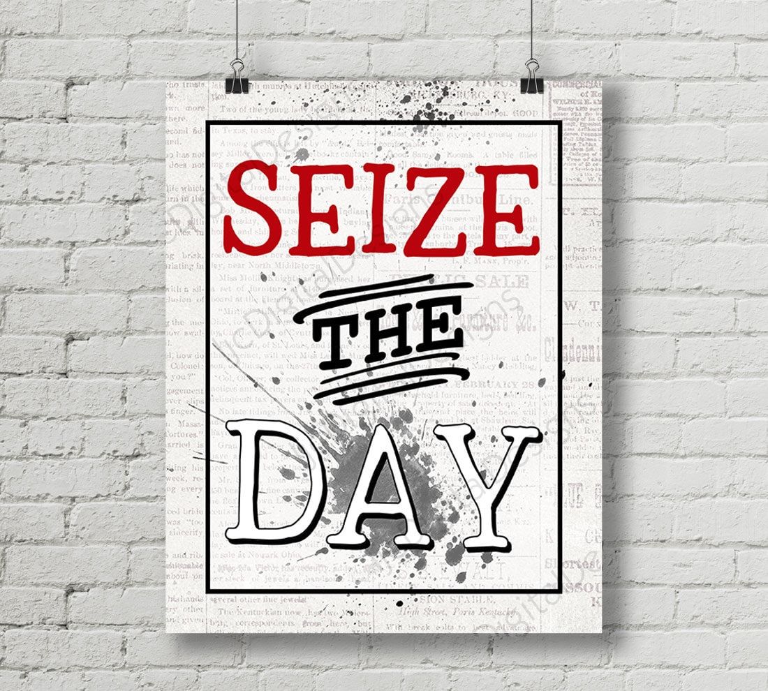 1100x990 Newsies Inspired Fan Art, Printable Newsies Musical Quote Subway Word Art Poster, Seize the Day, 11x14 and 8x10 INSTANT DOWNLOAD