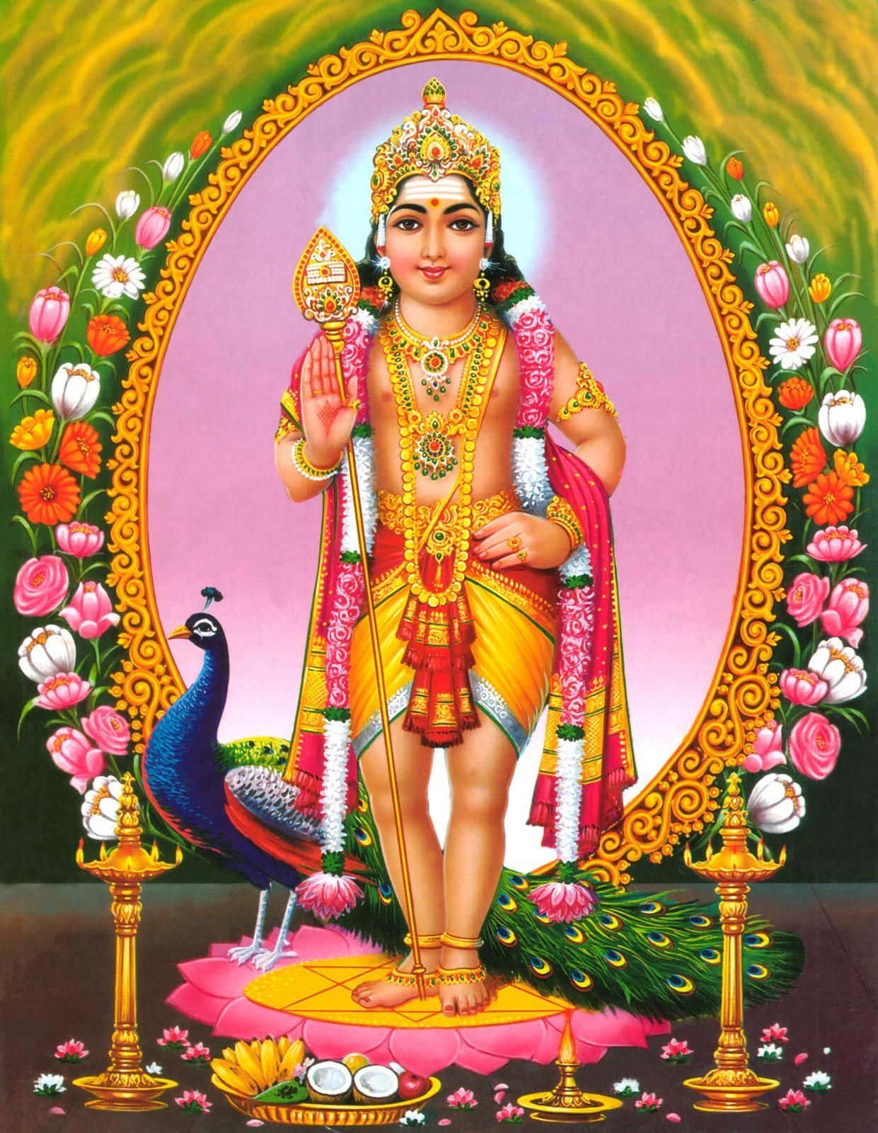 1241x1600 Praying to Lord Murugan in a temple