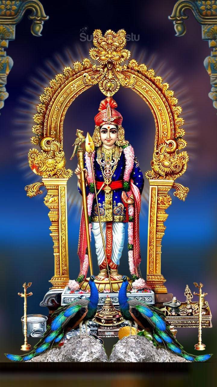 720x1280 Download Lord Murugan Golden Ark Wallpaper