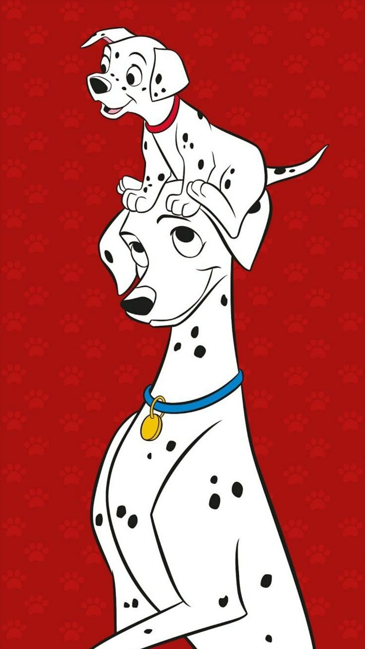 736x1308 Cute Dalmatian Dog on Red Background. Disney dalmation, 101 dalmations wallpaper aesthetic, One hundred and