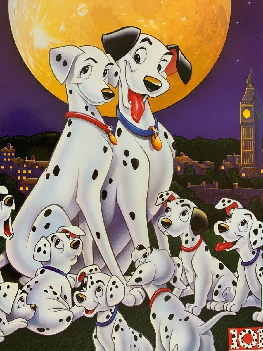 900x1200 DALMATIAN, RARE AUTHENTIC LICENSED 1994 ANIMATION POSTER