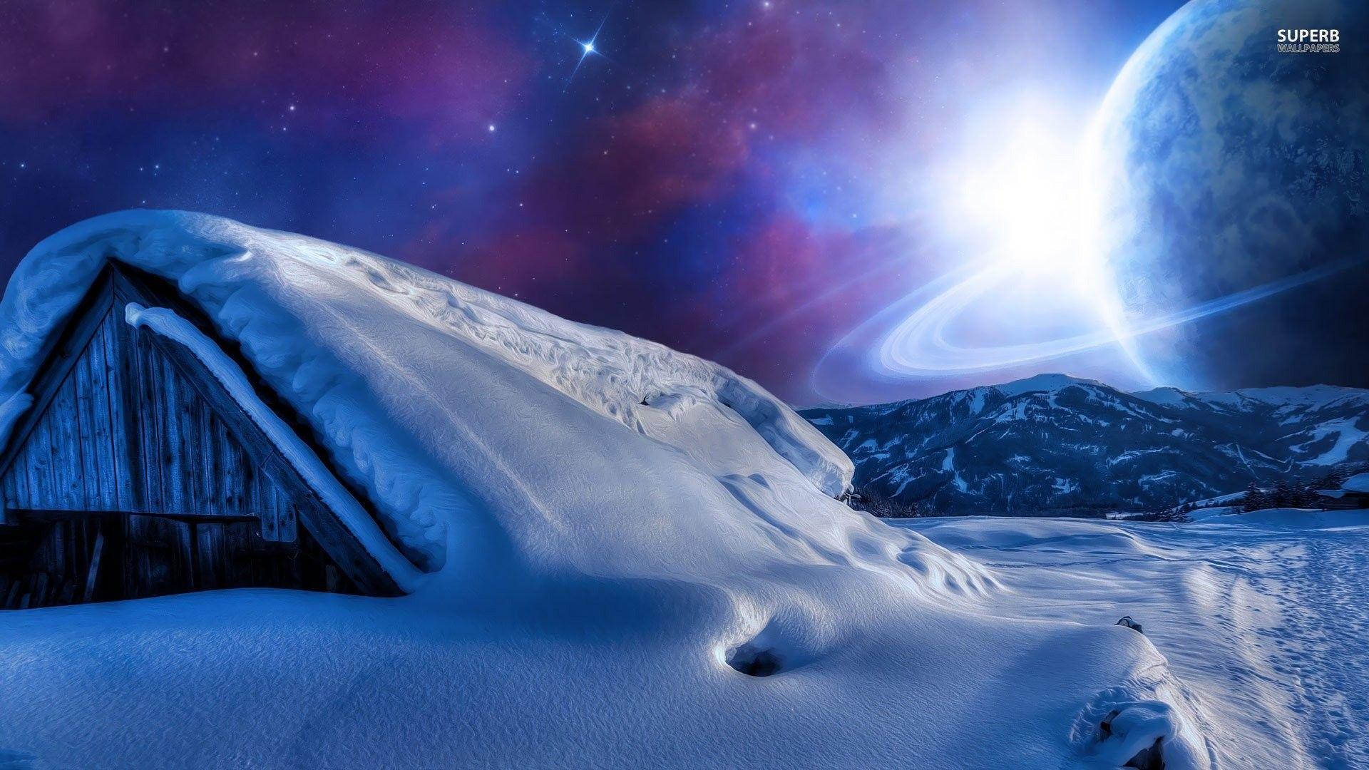 1920x1080 Winter Night Sky