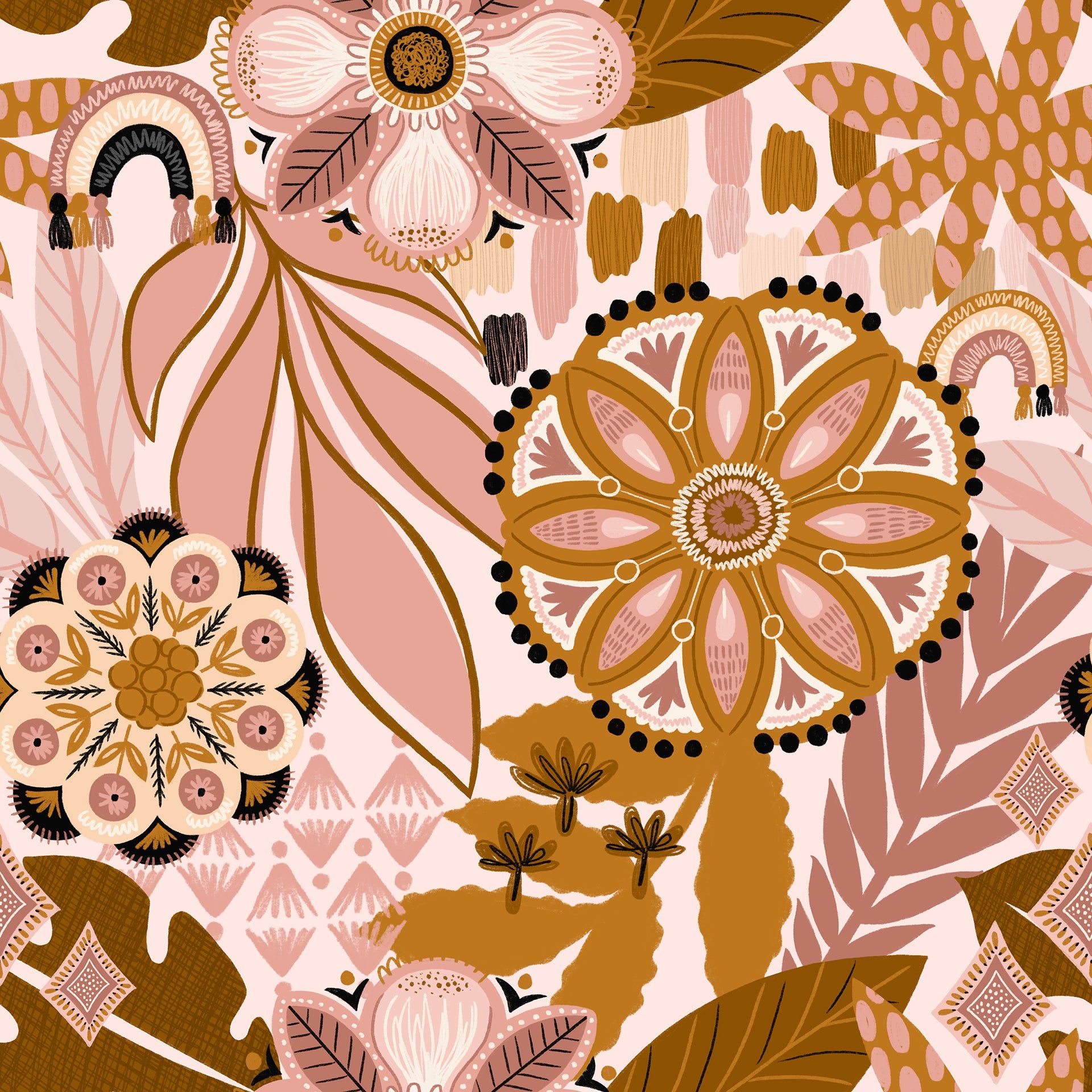 1920x1920 Vintage Boho Peel and Stick Wallpaper