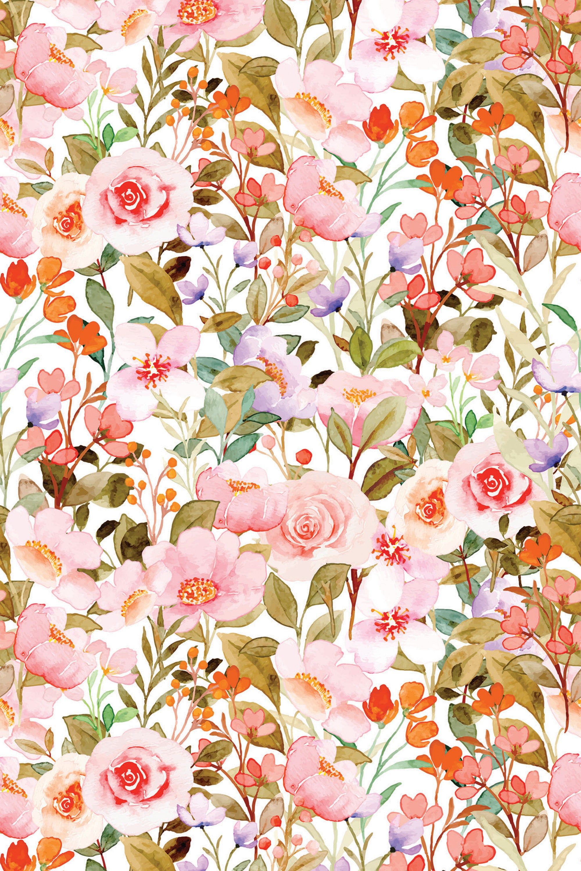 2000x3000 Pink spring floral Peel and Stick Removable Wallpaper