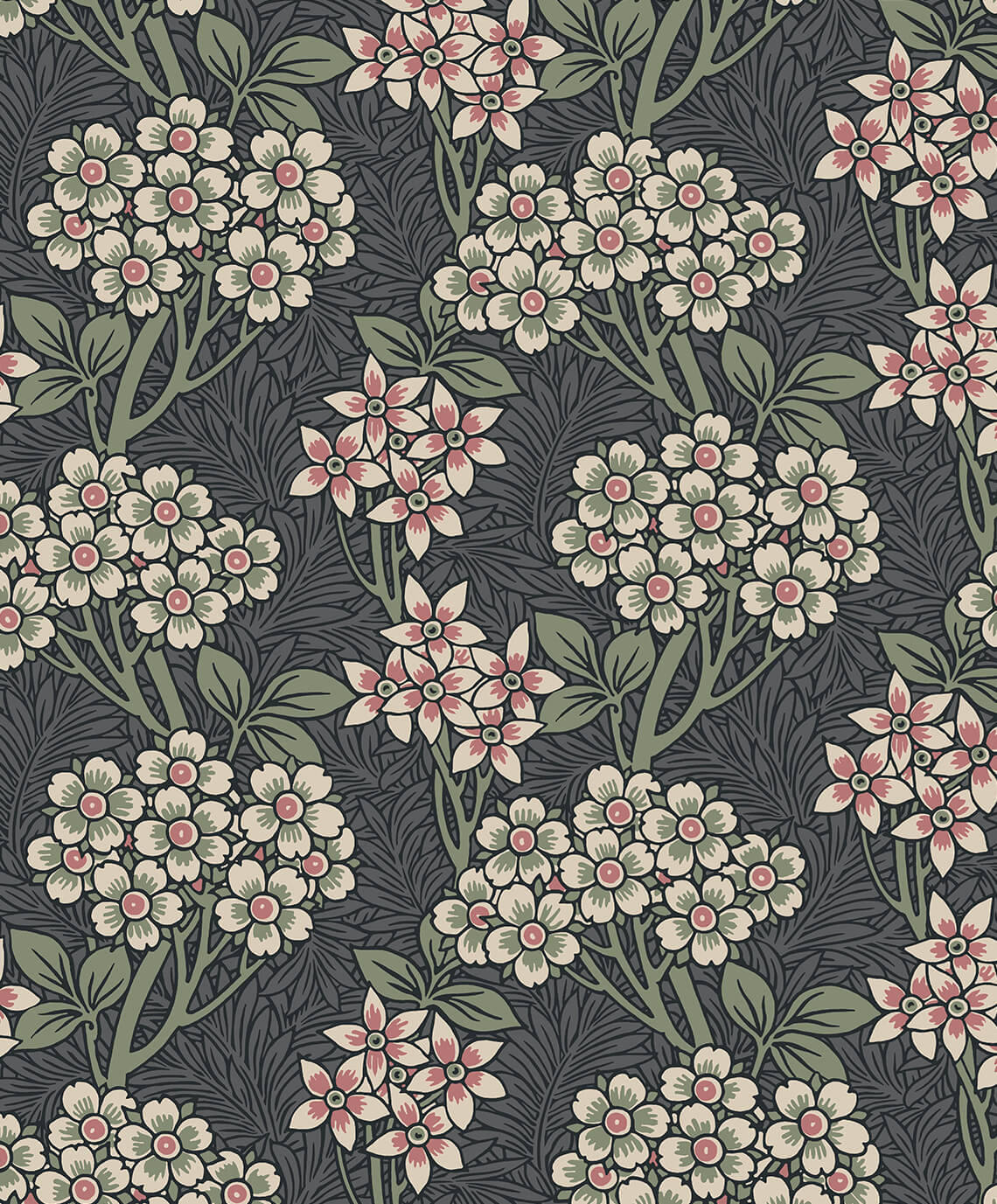 1140x1377 Smoke & Laurel Green Floral Vine Wallpaper, ET12010
