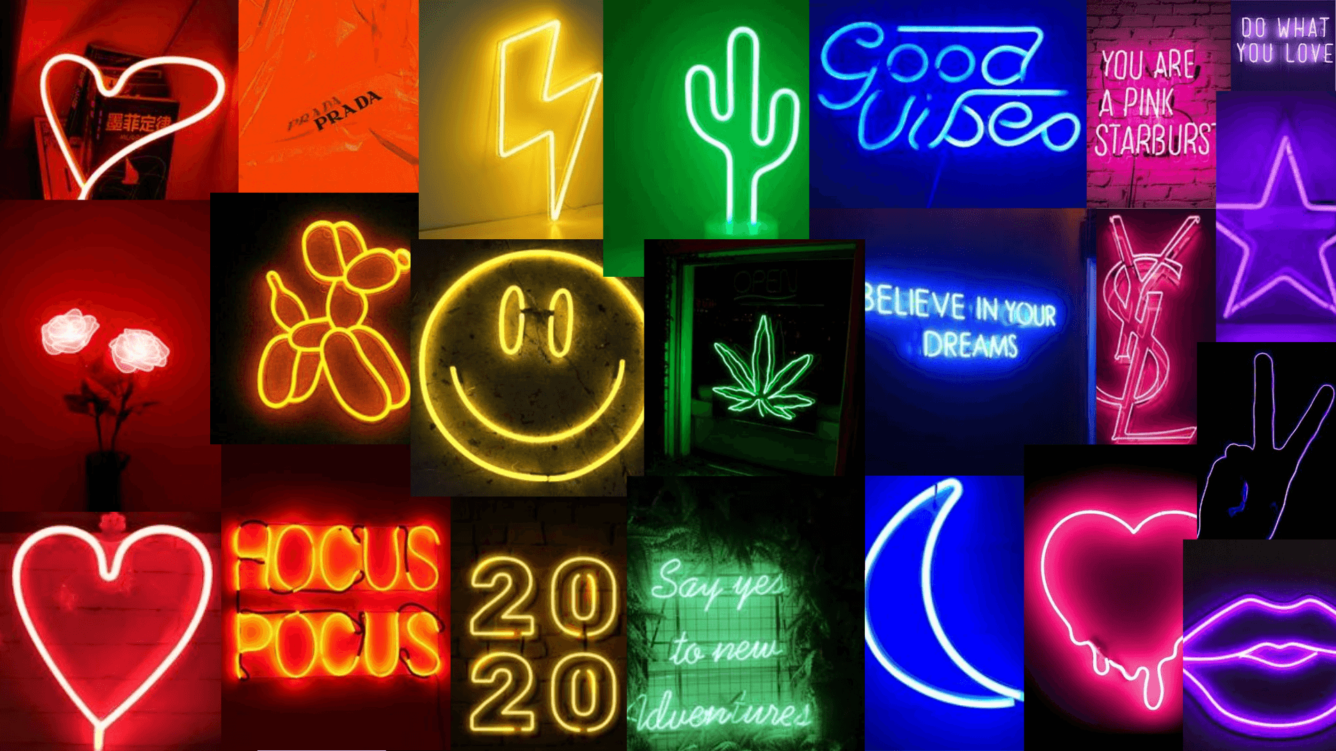 1920x1080 Download Vibrant Neon Aesthetic Background: Background