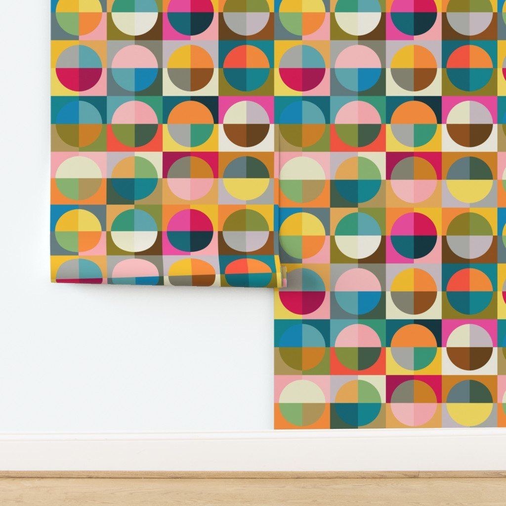 1024x1024 Gumball Wallpaper. Vibrant Mid Century Modern Peel and Stick