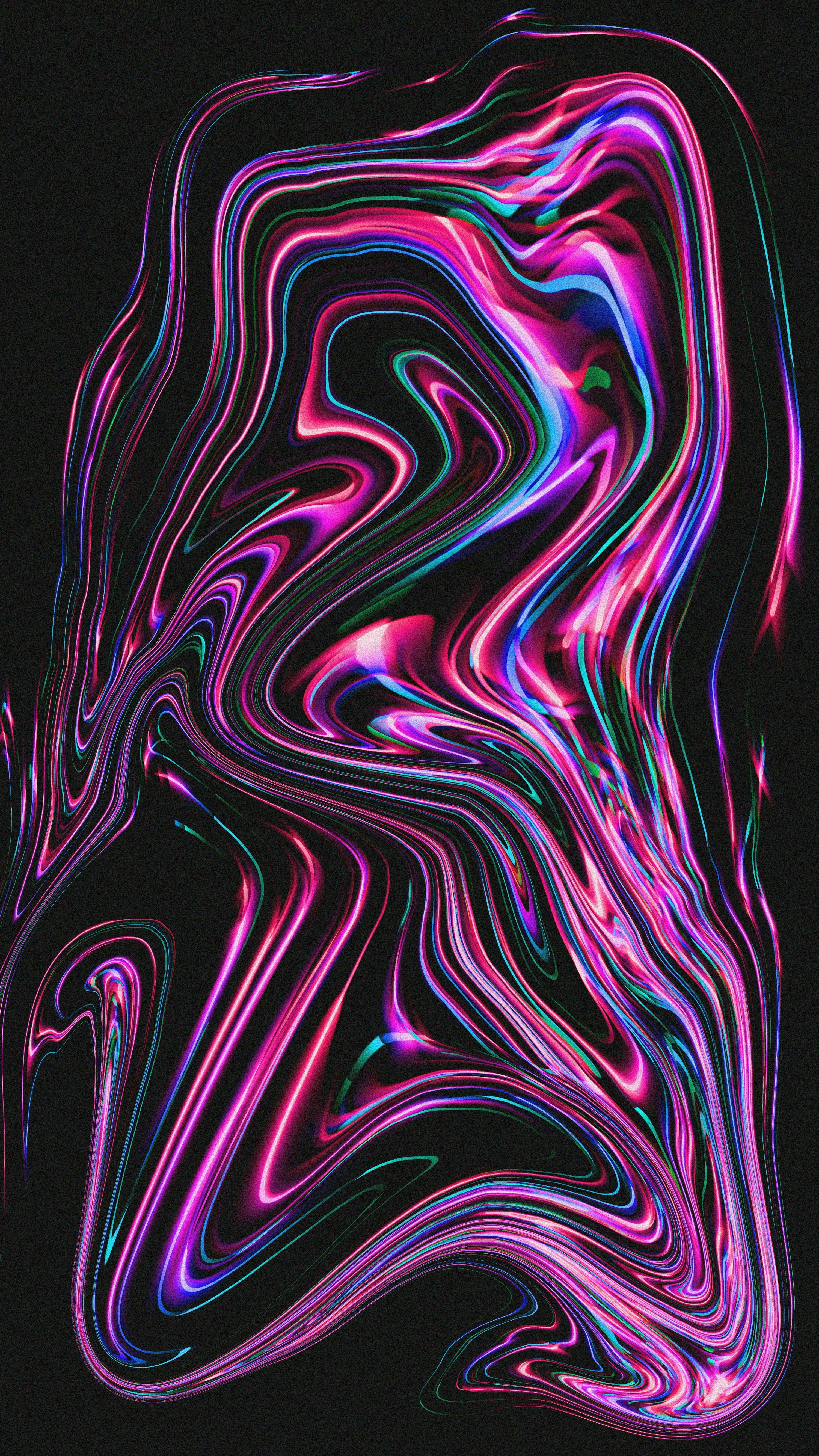 3000x5333 Vibrant neon liquid swirls on a dark background