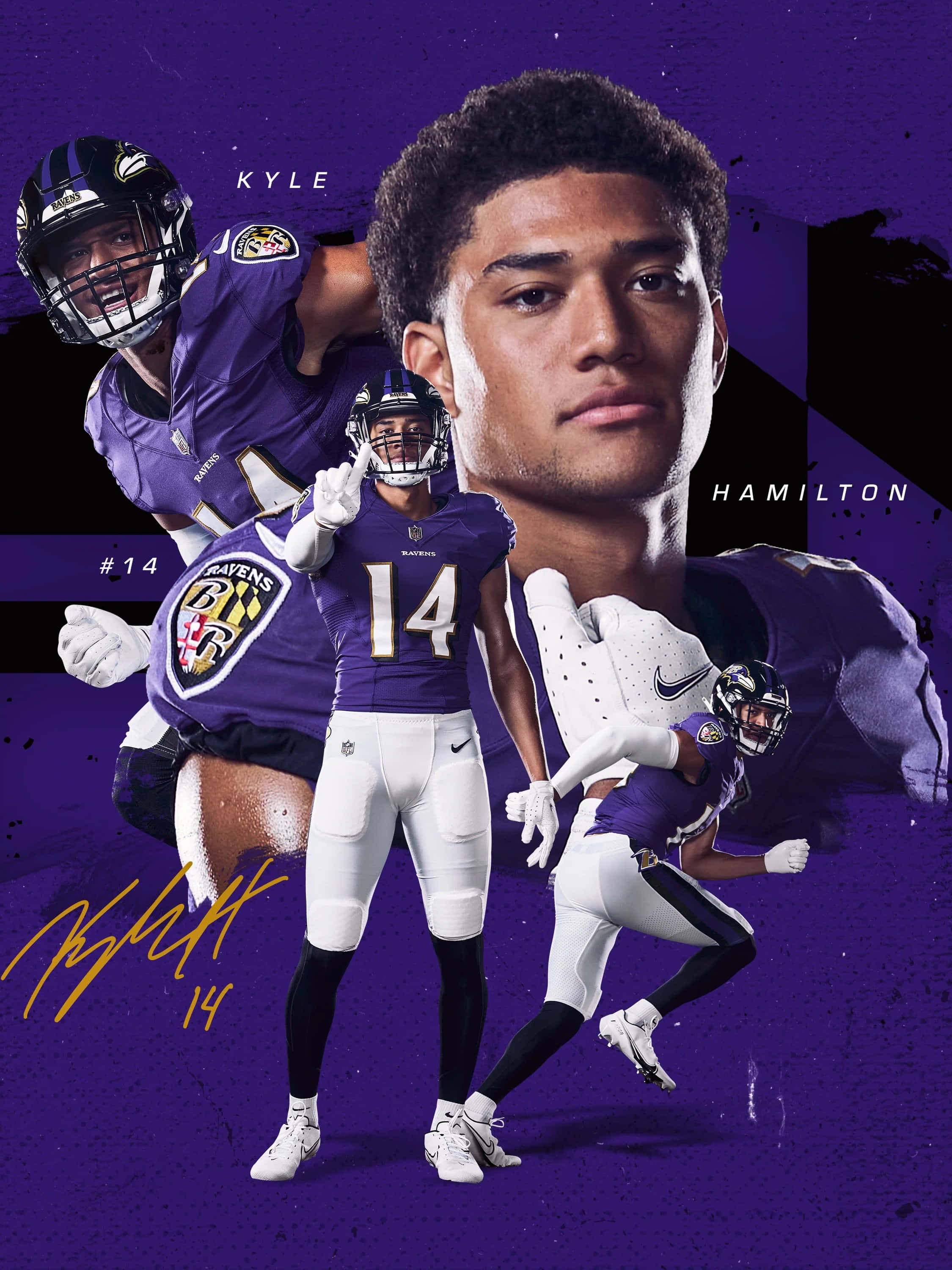 2250x3000 Download Kyle Hamilton Ravens Collage Wallpaper