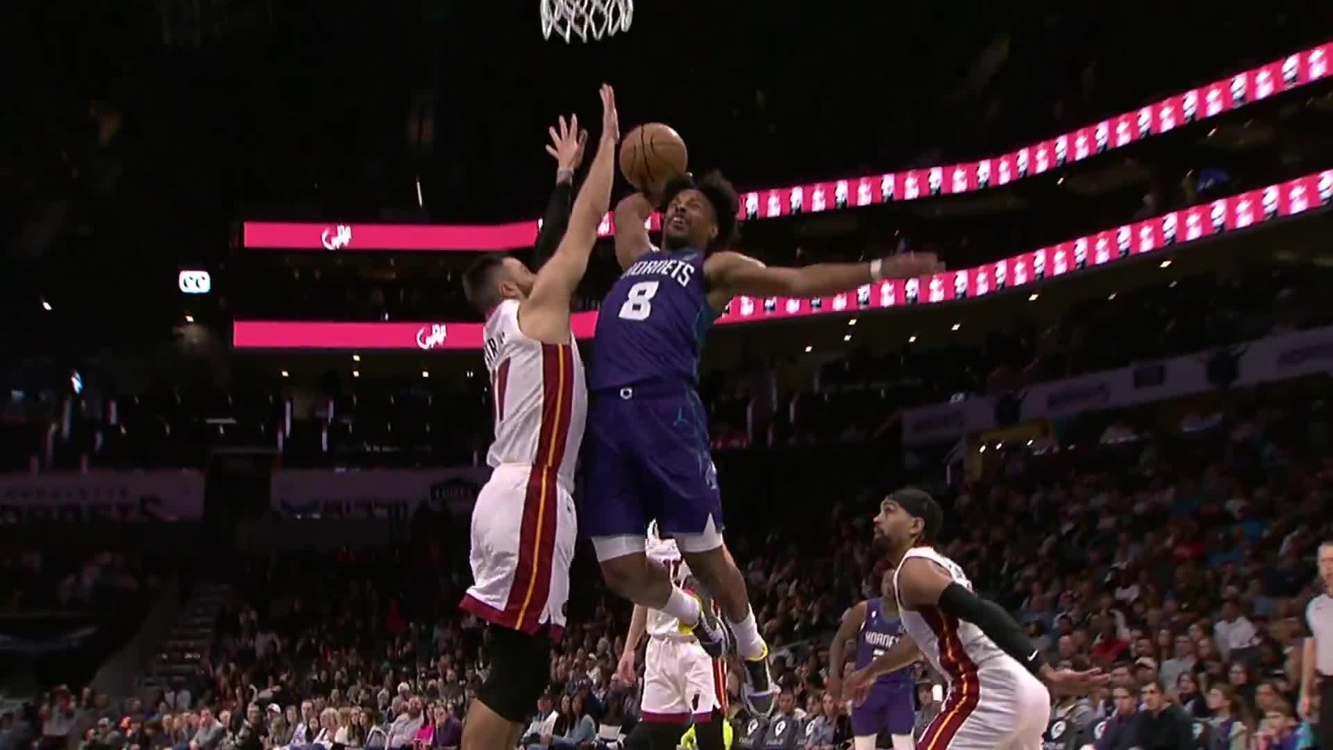 1920x1080 [Highlight Dennis Smith Jr. Drops The Hammer On Max Strus With A Vicious Poster Dunk (with Replays). Hornets And Heat Commentary. 2 25 2023