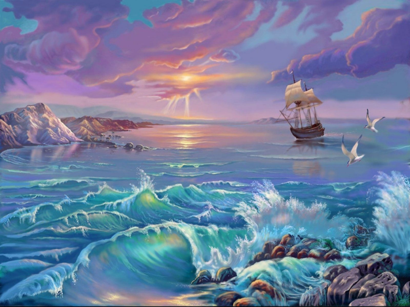 1600x1200 Fantasy Ocean Cool Desktop Wallpaper 111710