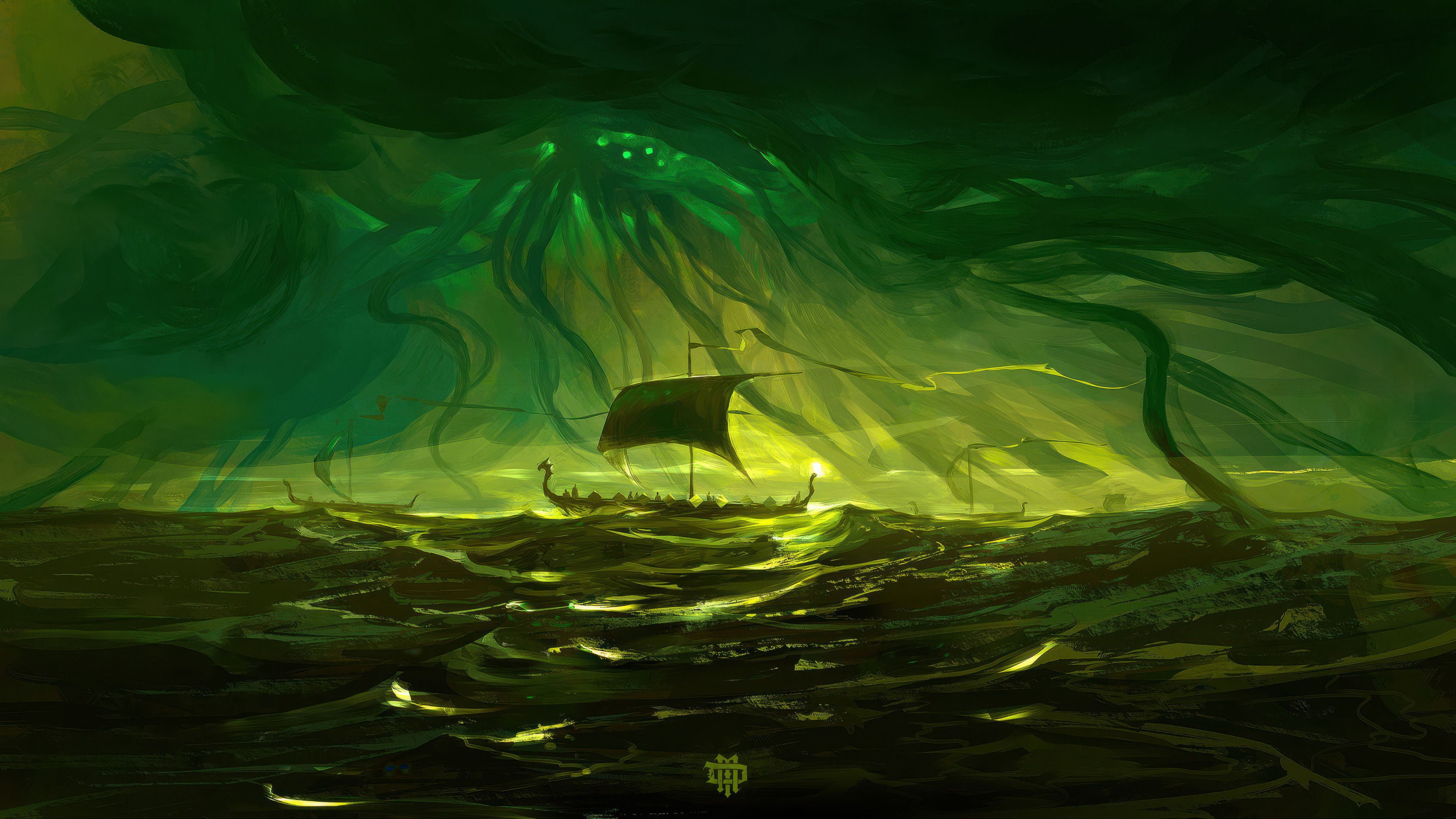 3840x2160 Boat Sea Fantasy Art Waves Wallpaper, HD Artist Wallpaper, 4k Wallpaper, Image, Background, Photos and Picture