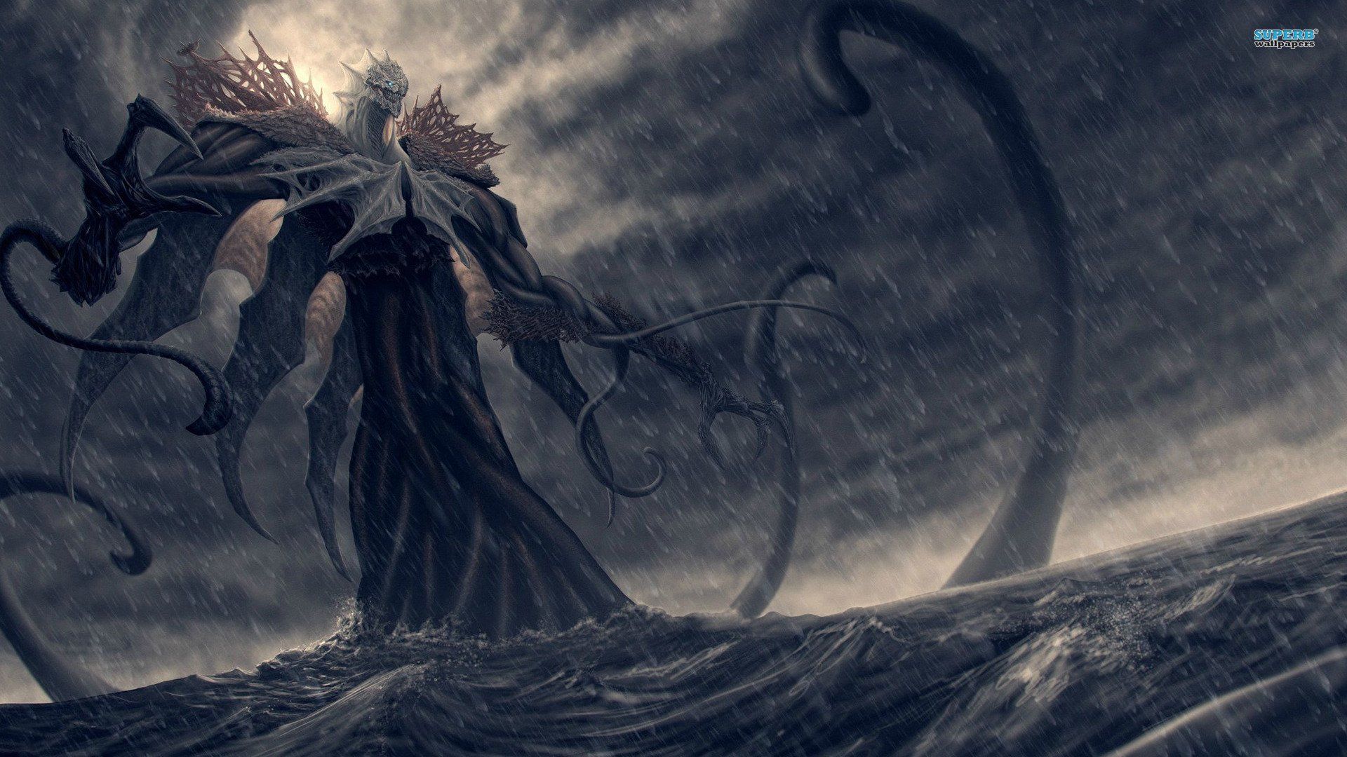 1920x1080 Epic Fantasy Sea Monster HD Wallpaper