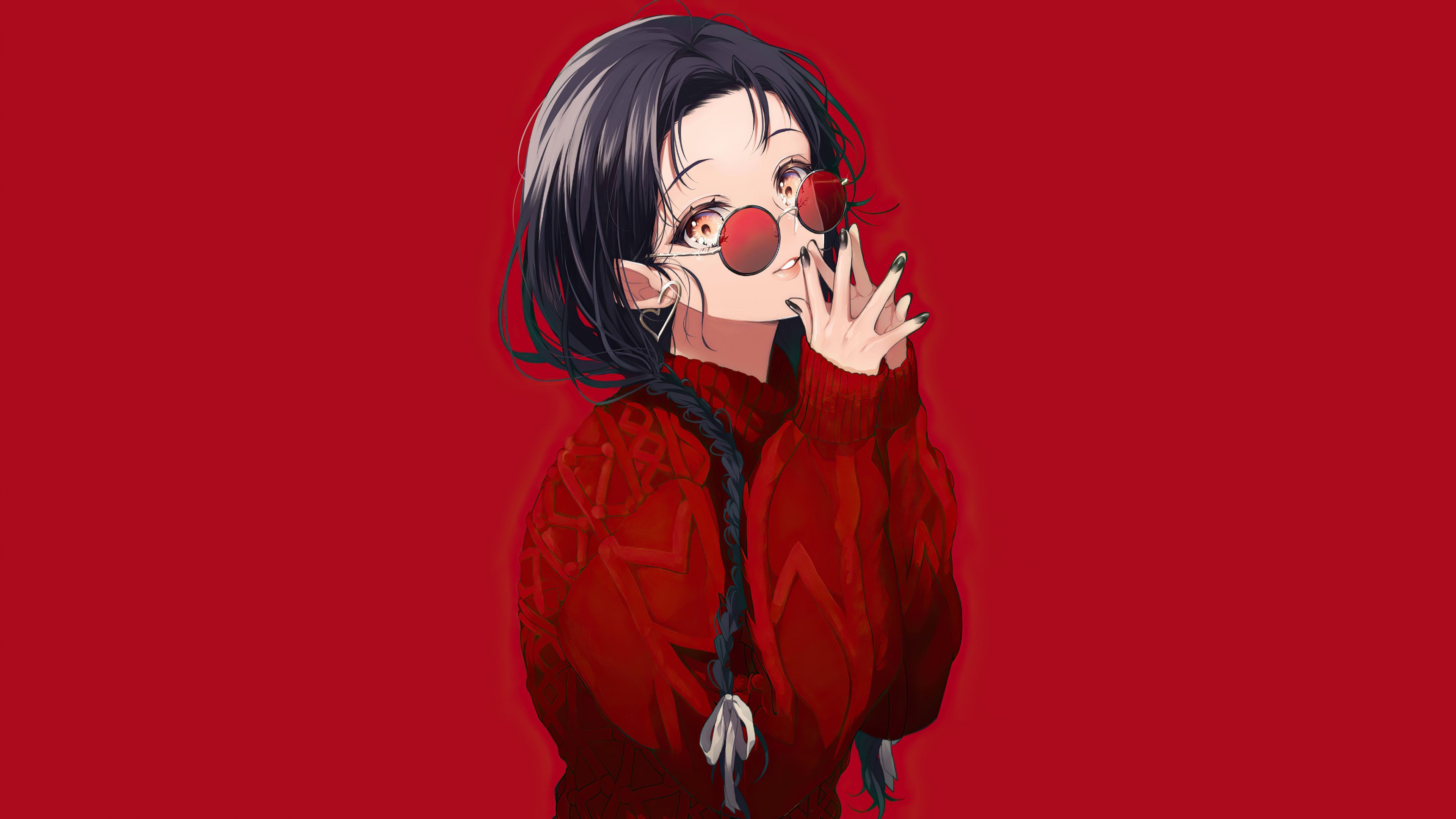3840x2160 Anime Girl Red 4k Wallpaper