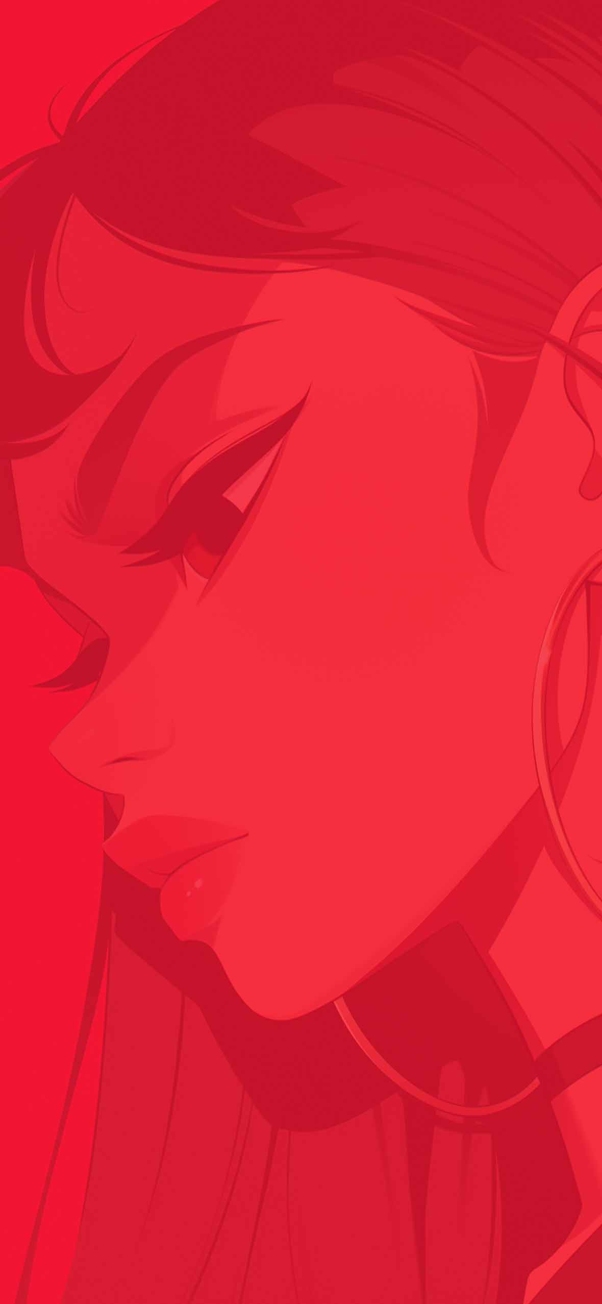 1180x2554 Cool Baddie Girl Red Background Wallpaper