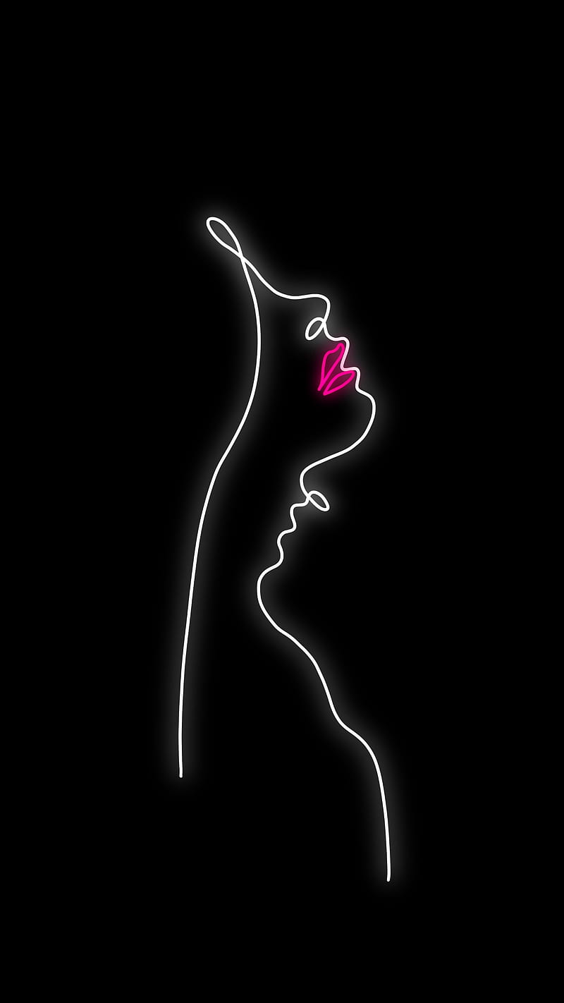 800x1422 Minimal Couple faces, black, dark, lovers, romantic, HD phone wallpaper