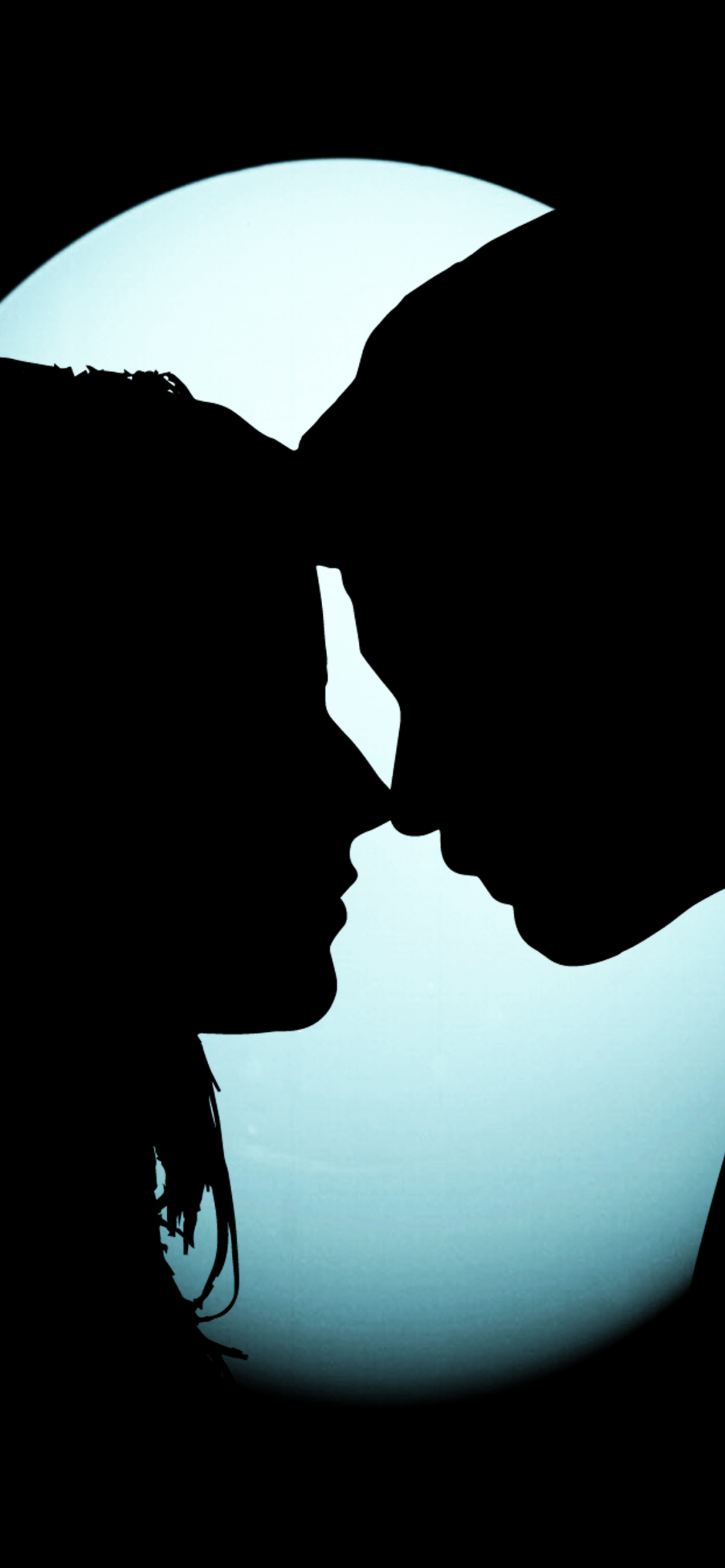 1170x2532 Couple Wallpaper 4K, Black background, Silhouette