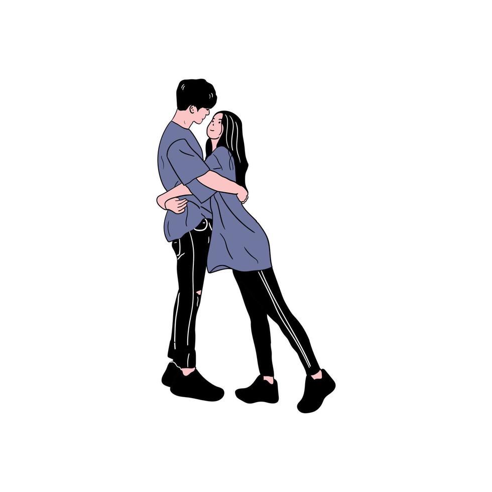 980x980 minimalist illustration of a couple of lovers
