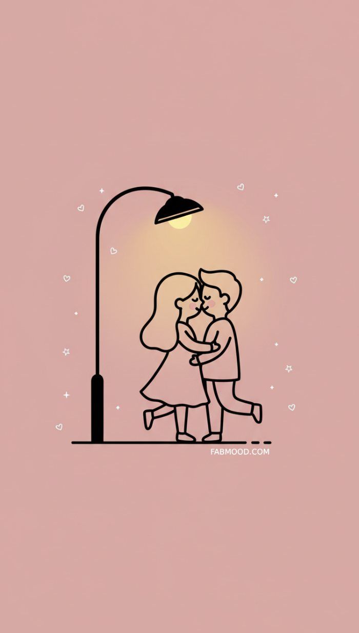 700x1232 Minimal Romantic Couple Valentine's Day Wallpaper for Phone iPhone