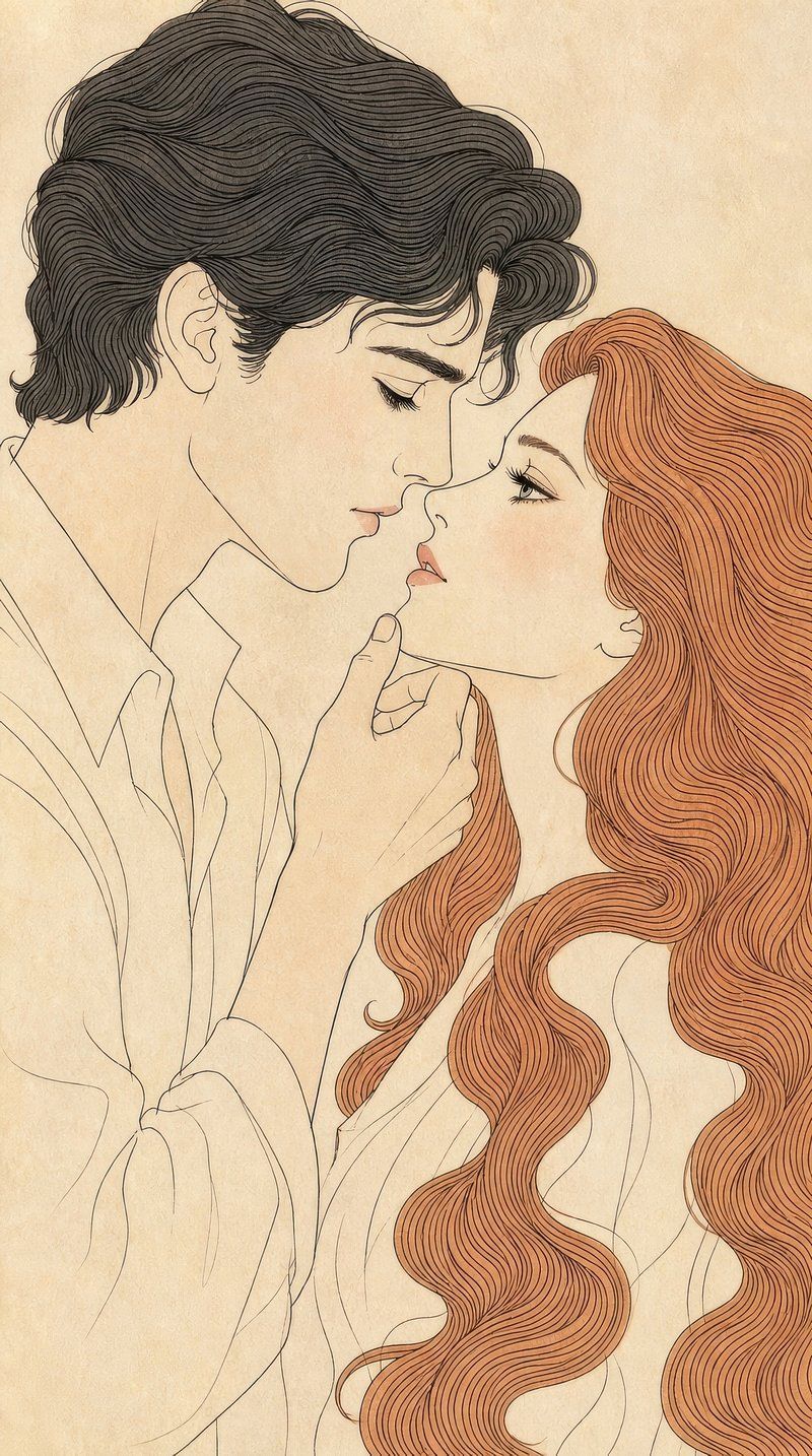 800x1434 Couple background vector falling love. Premium Vector Illustration