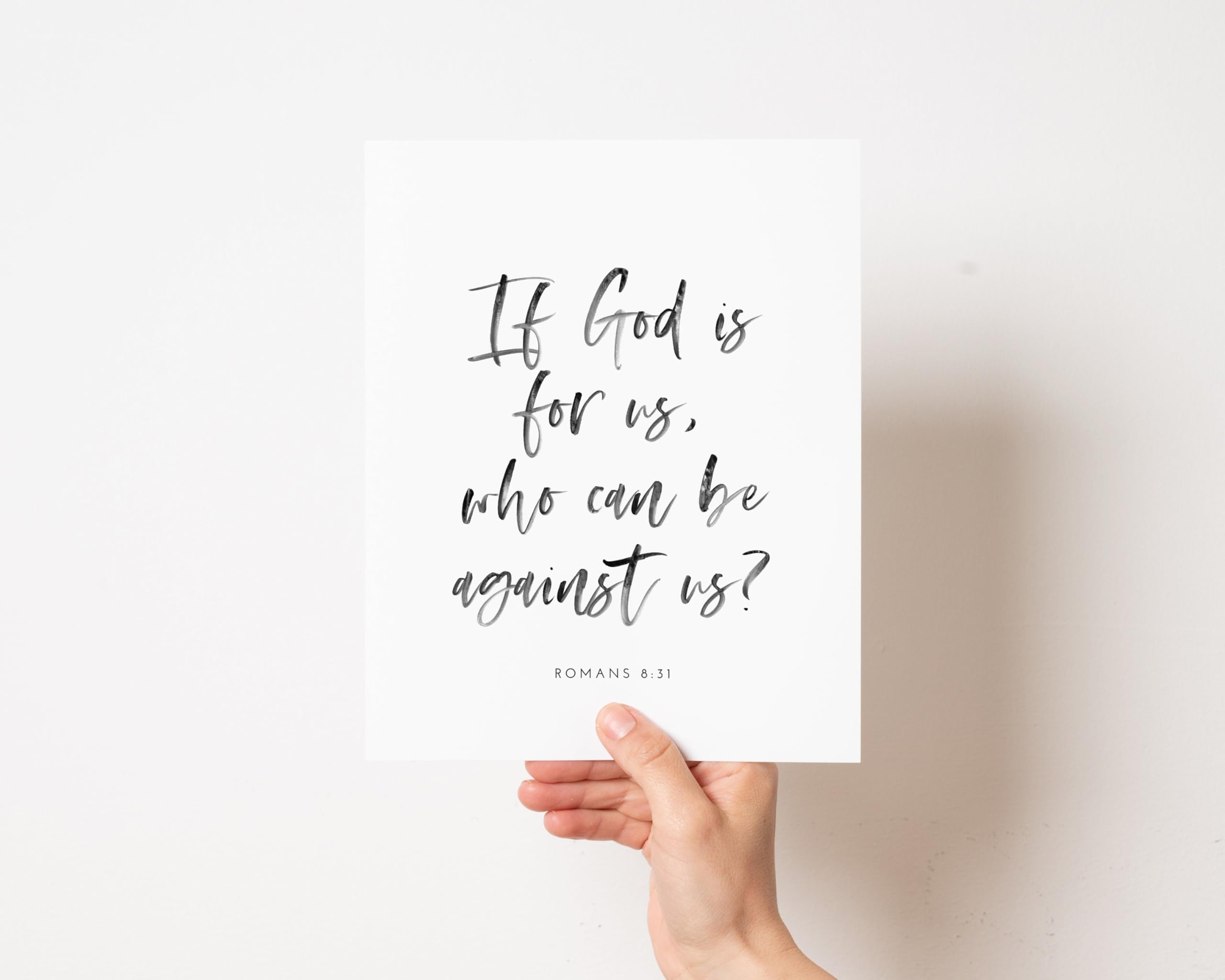 2560x2048 Romans 8: If God Is For Us, Who Can Be Against Us?, Print, Bible Verse Calligraphy Wall Art Decor: Posters & Prints