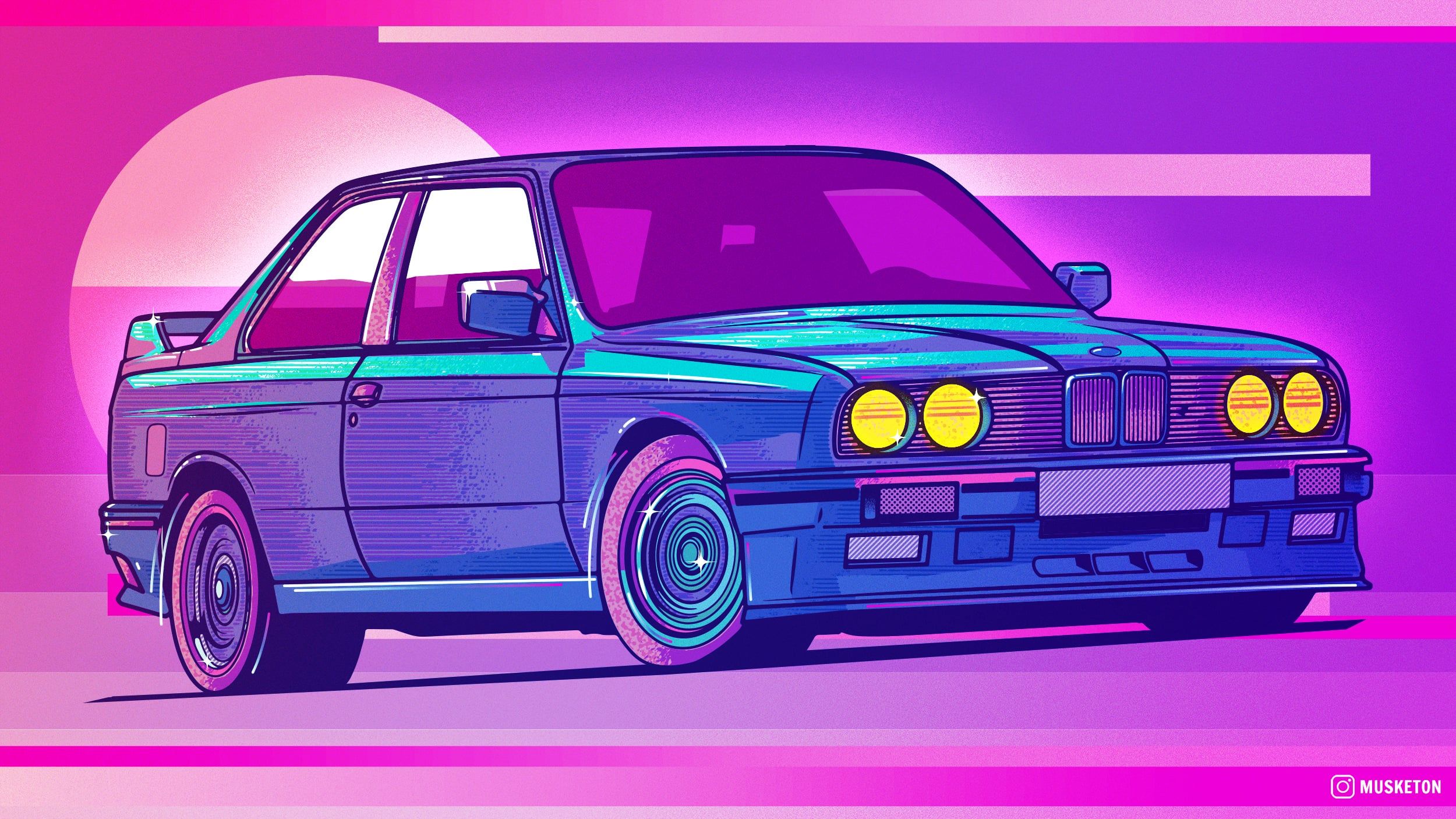 2500x1406 I drew a 1986 BMW E30 M3