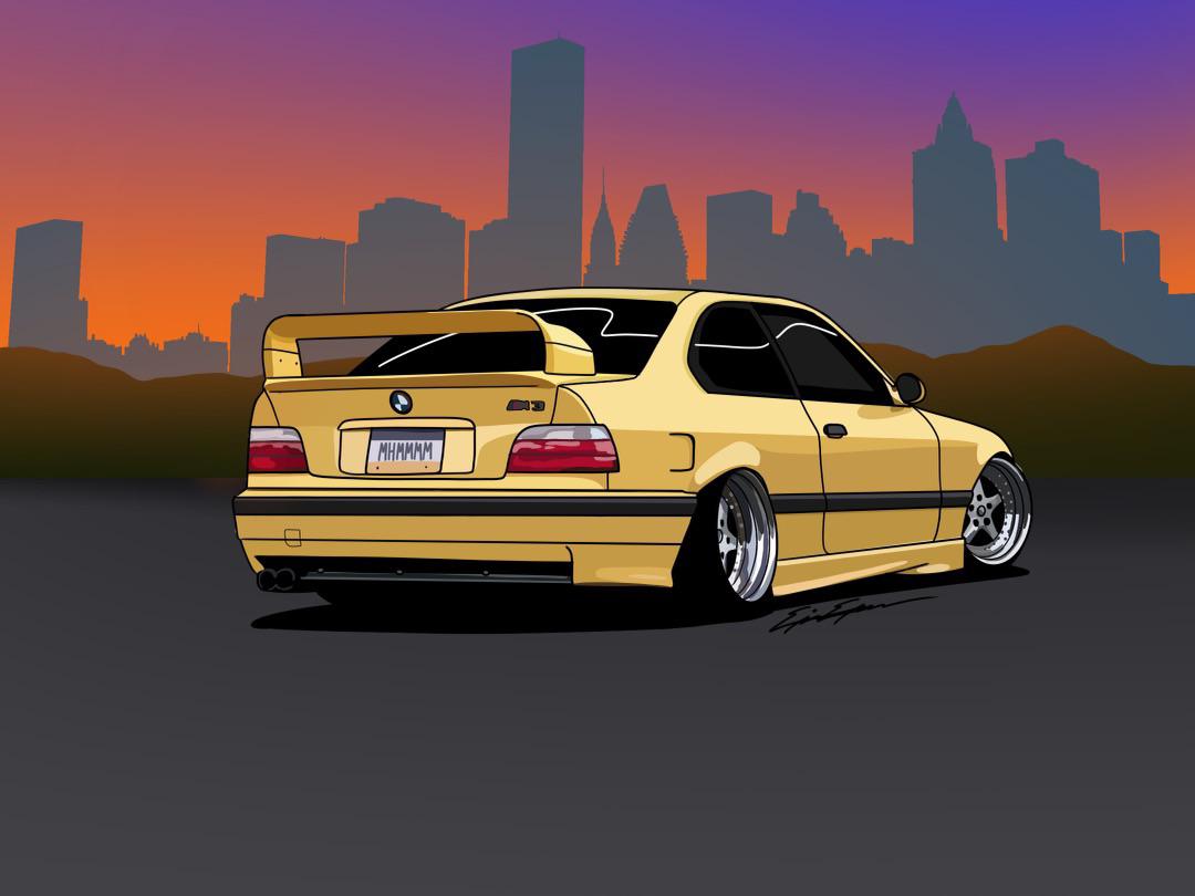 1080x810 Digital drawing of a BMW M3 I did not too long ago