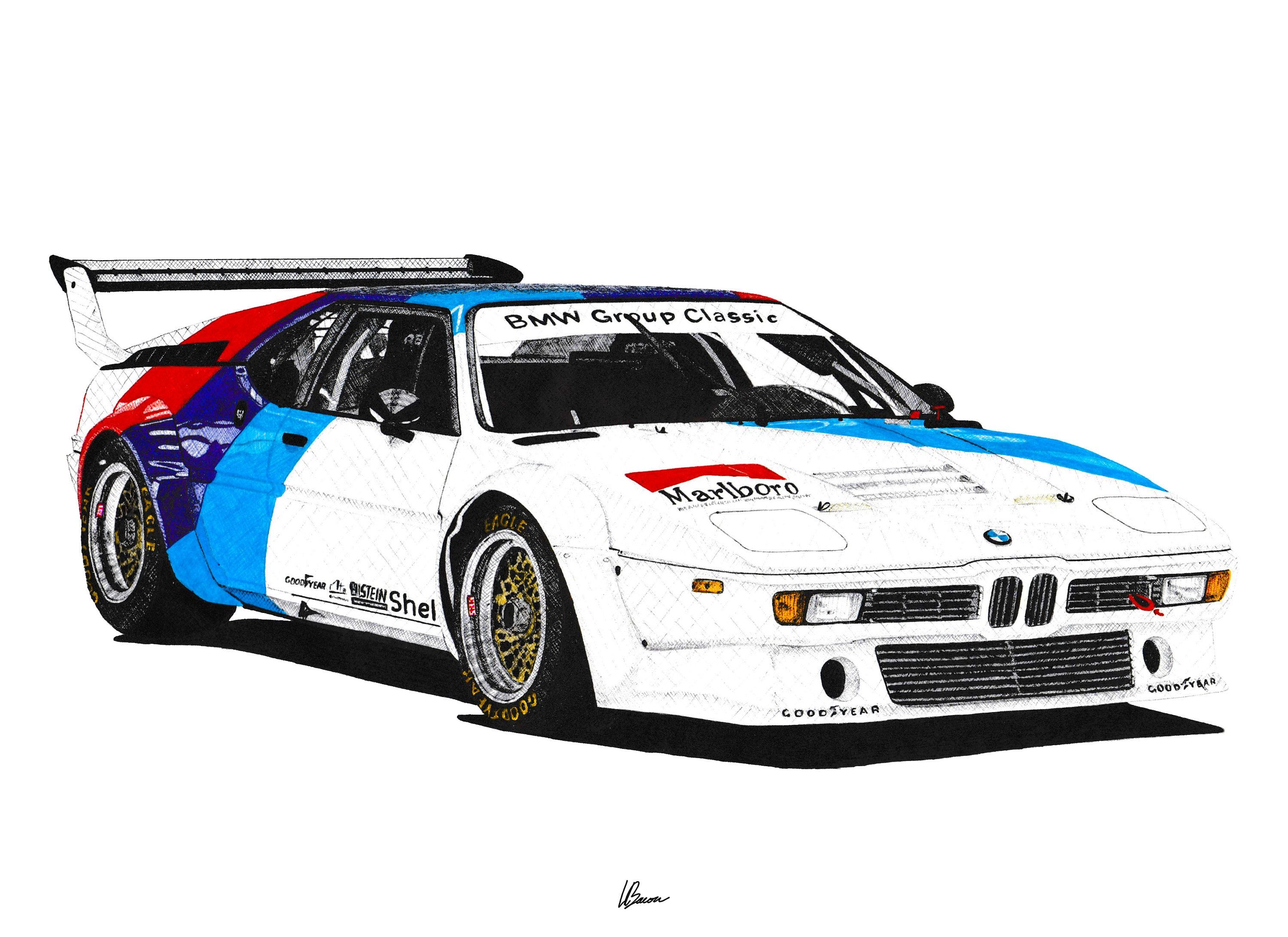 3000x2183 BMW M1 Print Racing Icon: Procar Wall Art