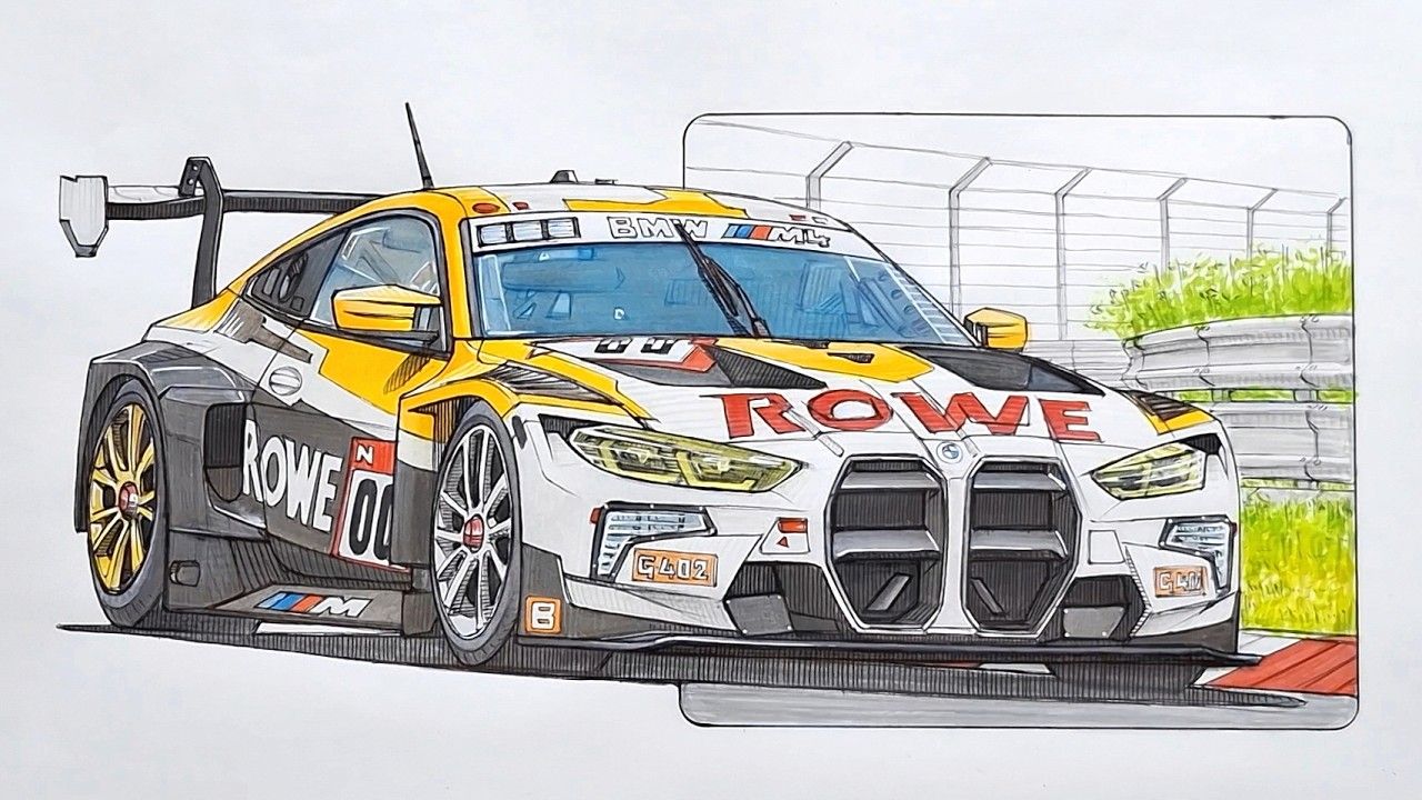 1280x720 Drawing a BMW M4