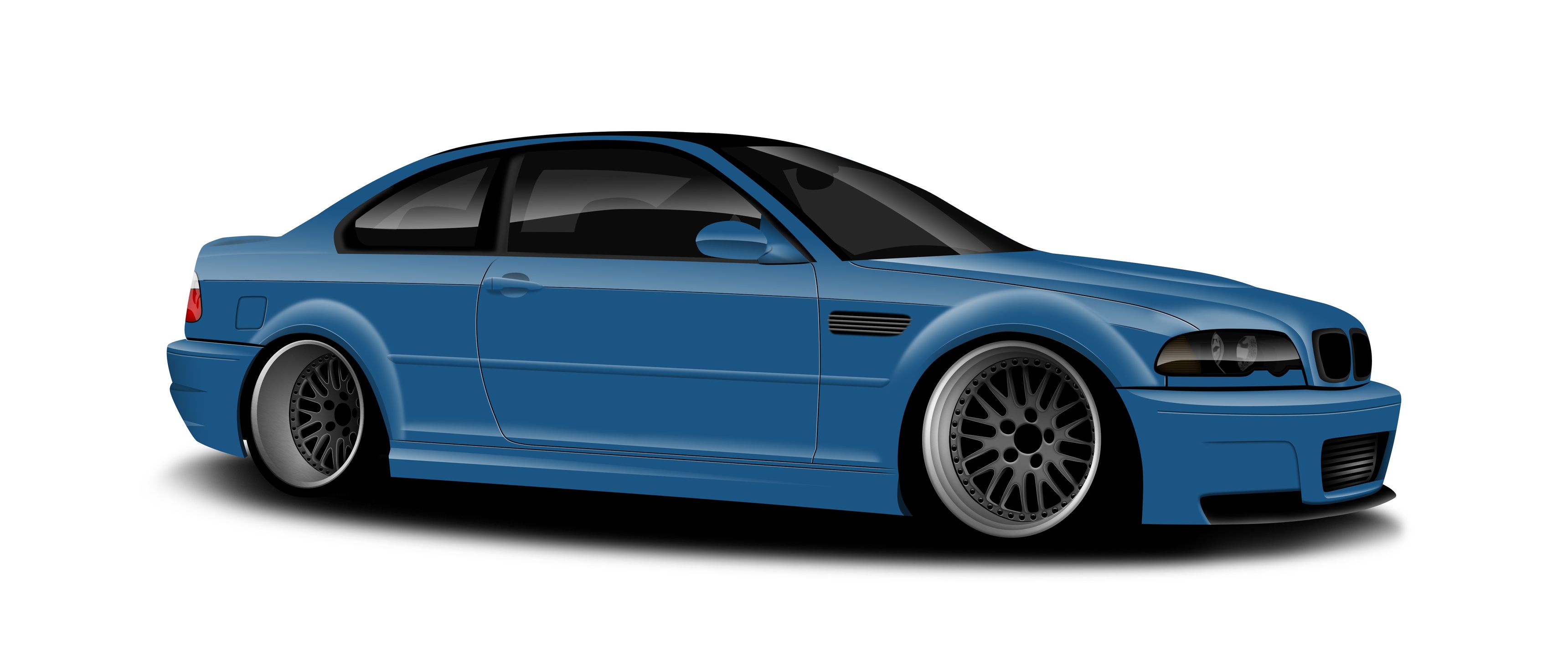 3440x1440 Download BMW E Bmw, E Blue, White, Background, Drawing, Sports car, M 2K, 3K, 4K, 5K, 6K, 7k Wallpaper in 3440x1440 Resolution