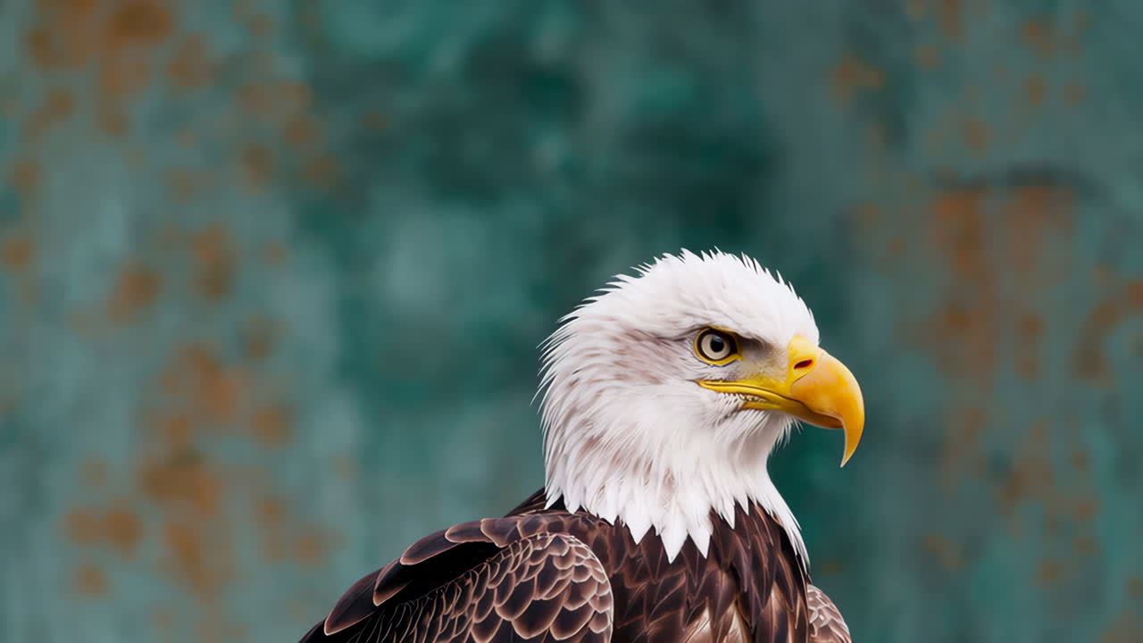 1280x720 Closeup of a bald eagle on the blue sky space