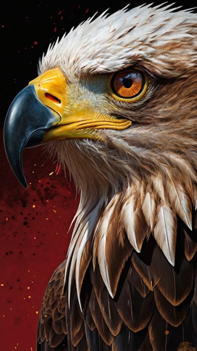 674x1200 An Eagle In Profile, With A Close Up Focus On Its Face, Highlighting The Fierce And Determined