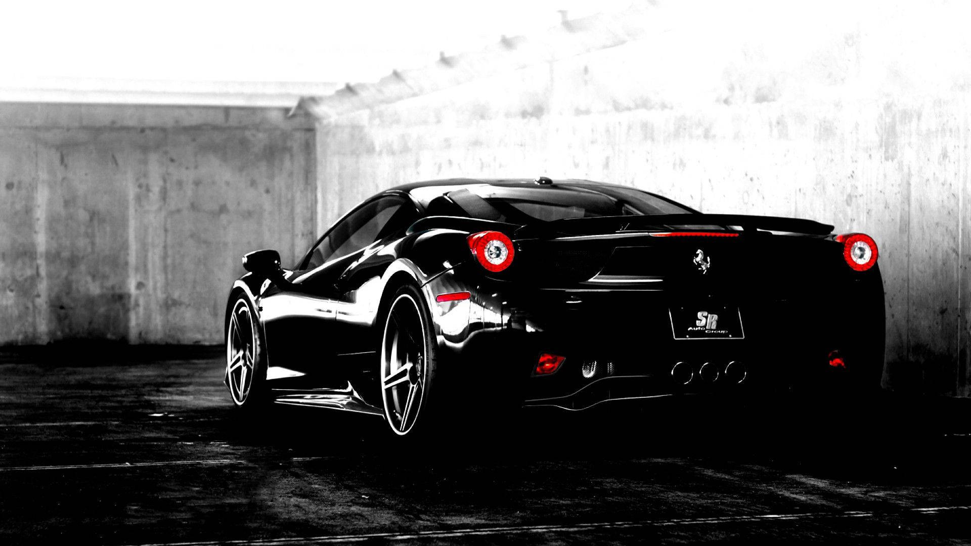 1920x1080 Download Black 1920x1080 Ferrari 458 Corner Parking Lot Wallpaper