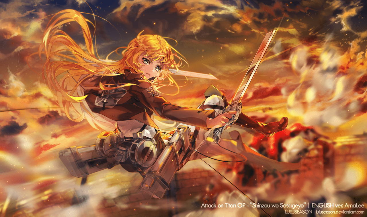 1280x756 Illust i did for AmaLee's AoT OP cover video. Its
